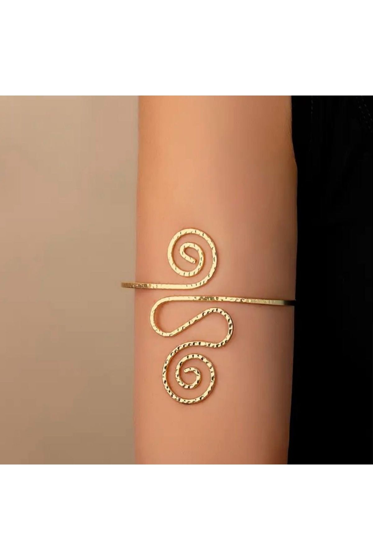 STEELVA Gold Spiral Boşluklu Üst Kol Bilekliği