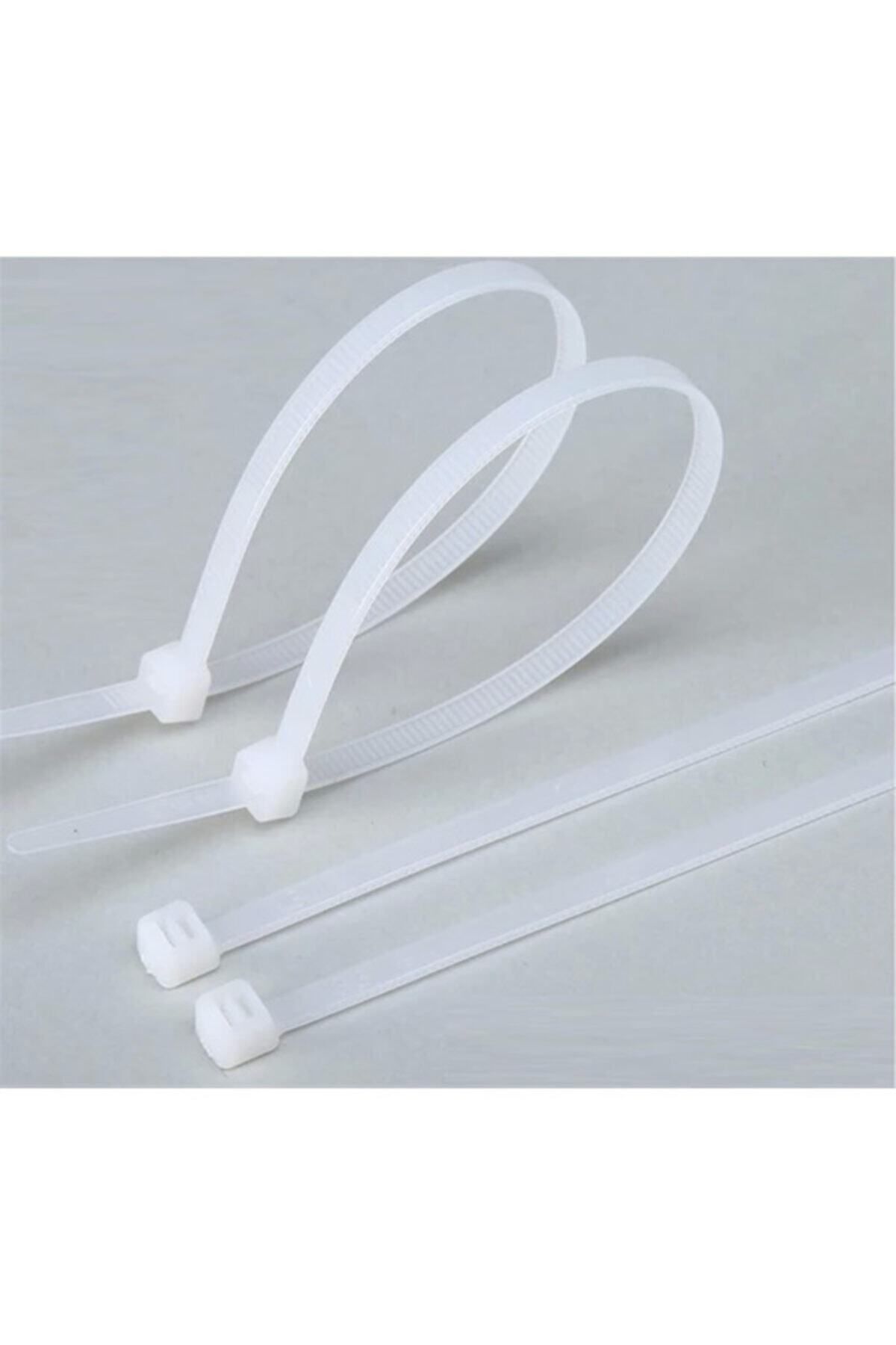 teknotrust TR (100 ADET) 30cm X 4,8mm Plastik Cırt Kelepçe Beyaz Kablo Bağı