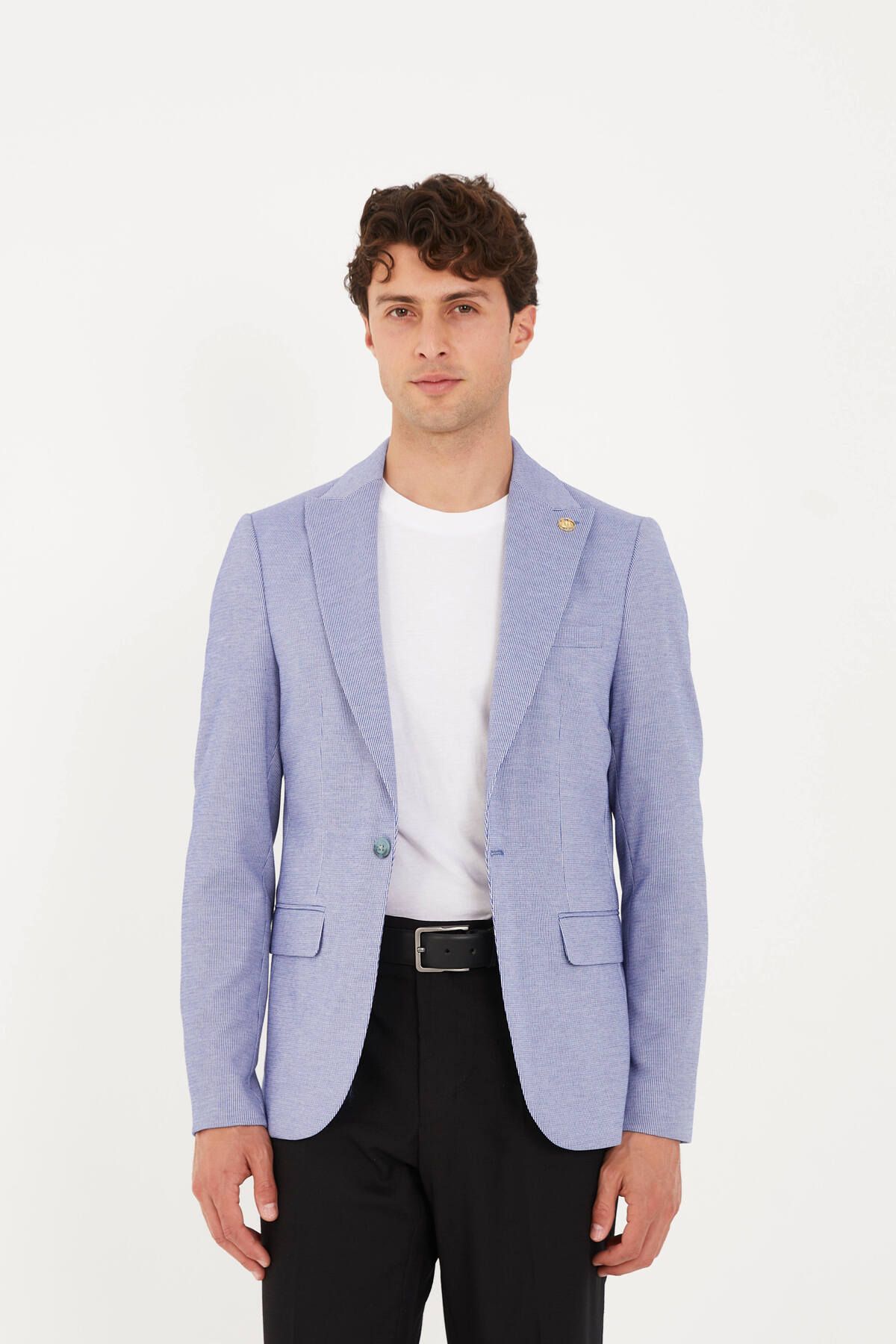 The Tailor Classics İnce Çizgili Tek Yırtmaçlı Blazer Ceket