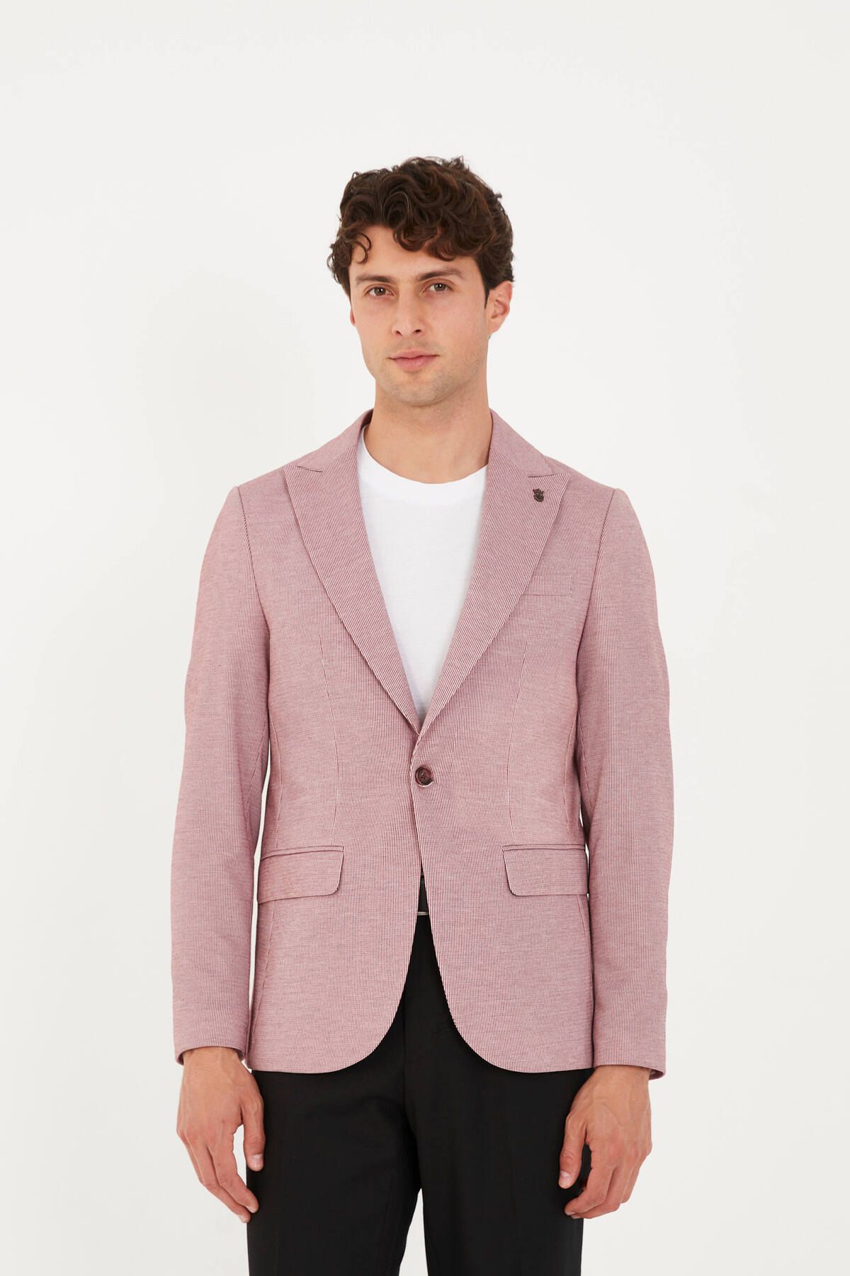 The Tailor Classics İnce Çizgili Tek Yırtmaçlı Blazer Ceket