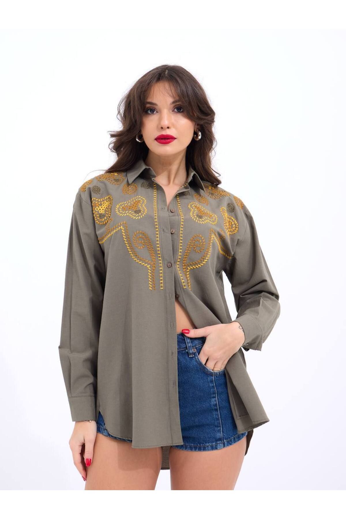 Castivo Fashion Desenli Salaş Kadın Gömlek