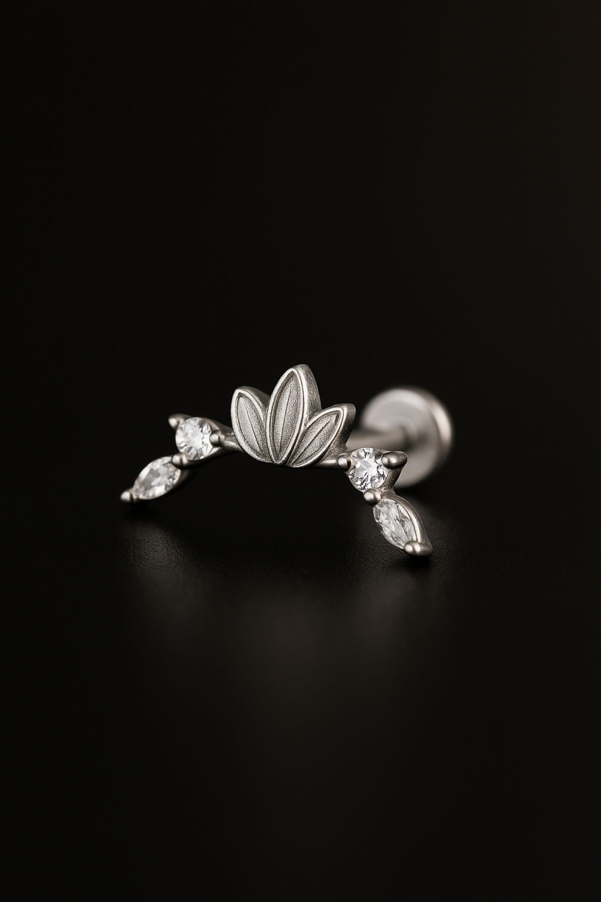 depozoom 316l Cerrahi Çelik Kıkırdak Tragus Ve Tüm Kulak Bölgesine Uygun Markiz Tiara Zirkon Piercing