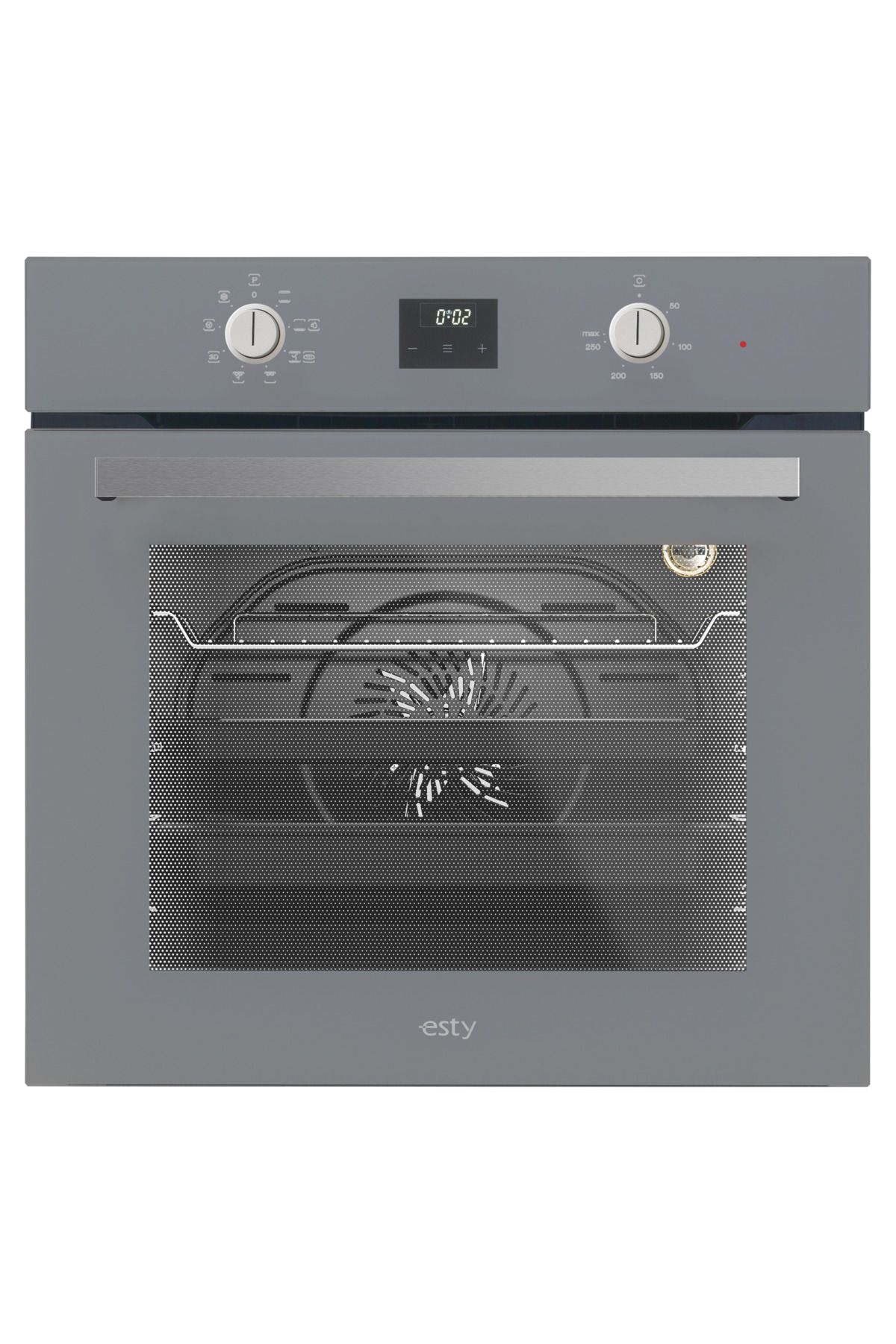 Esty AEF6603S02 ESTY 60 CM GRİ MULTİFONKSİYON ANKASTRE FIRIN