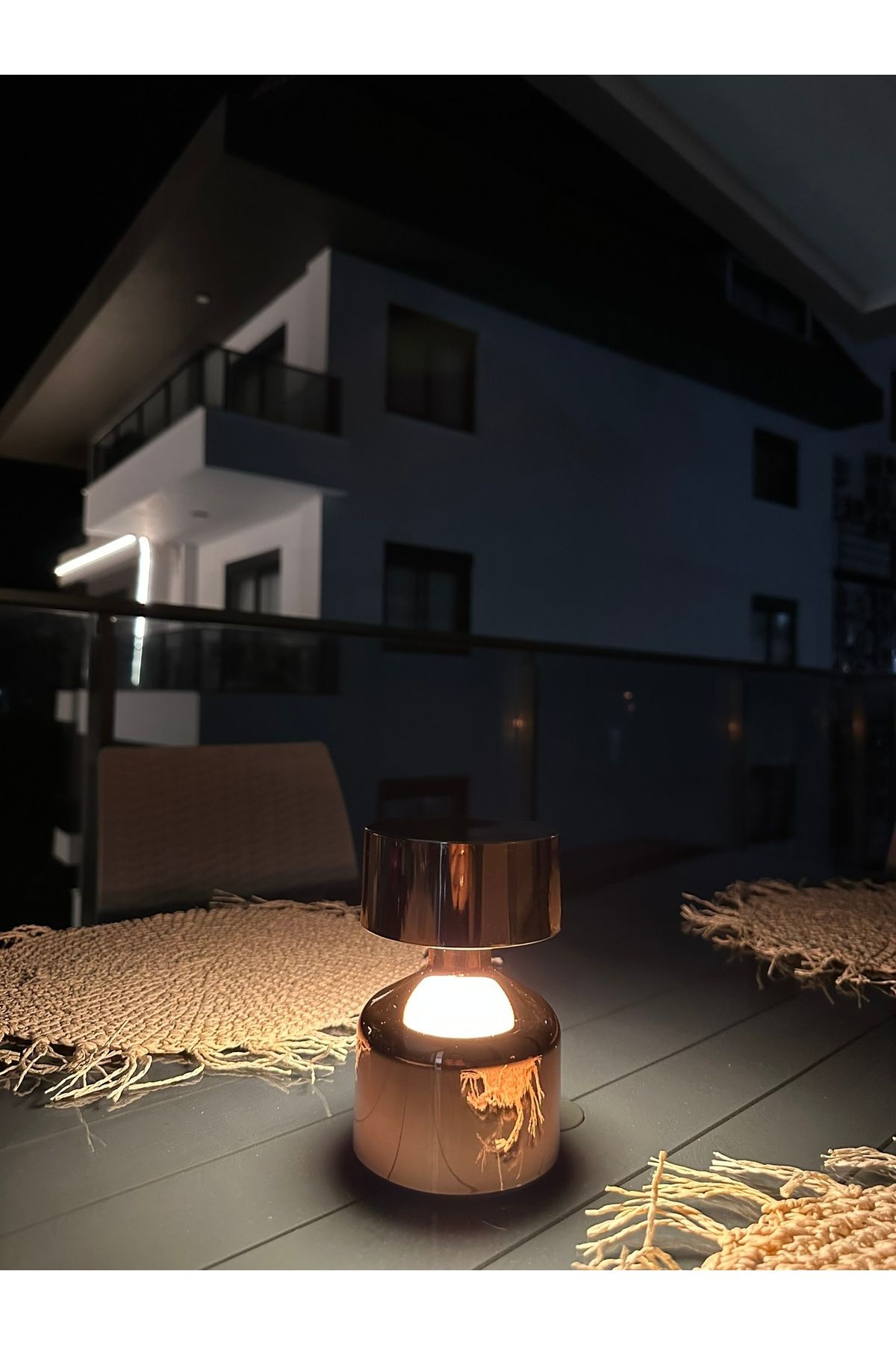 ELİTLED Dekoratif Mini Şarjlı Çok Işıklı LED Düz Masa Lambası, Rose Gold