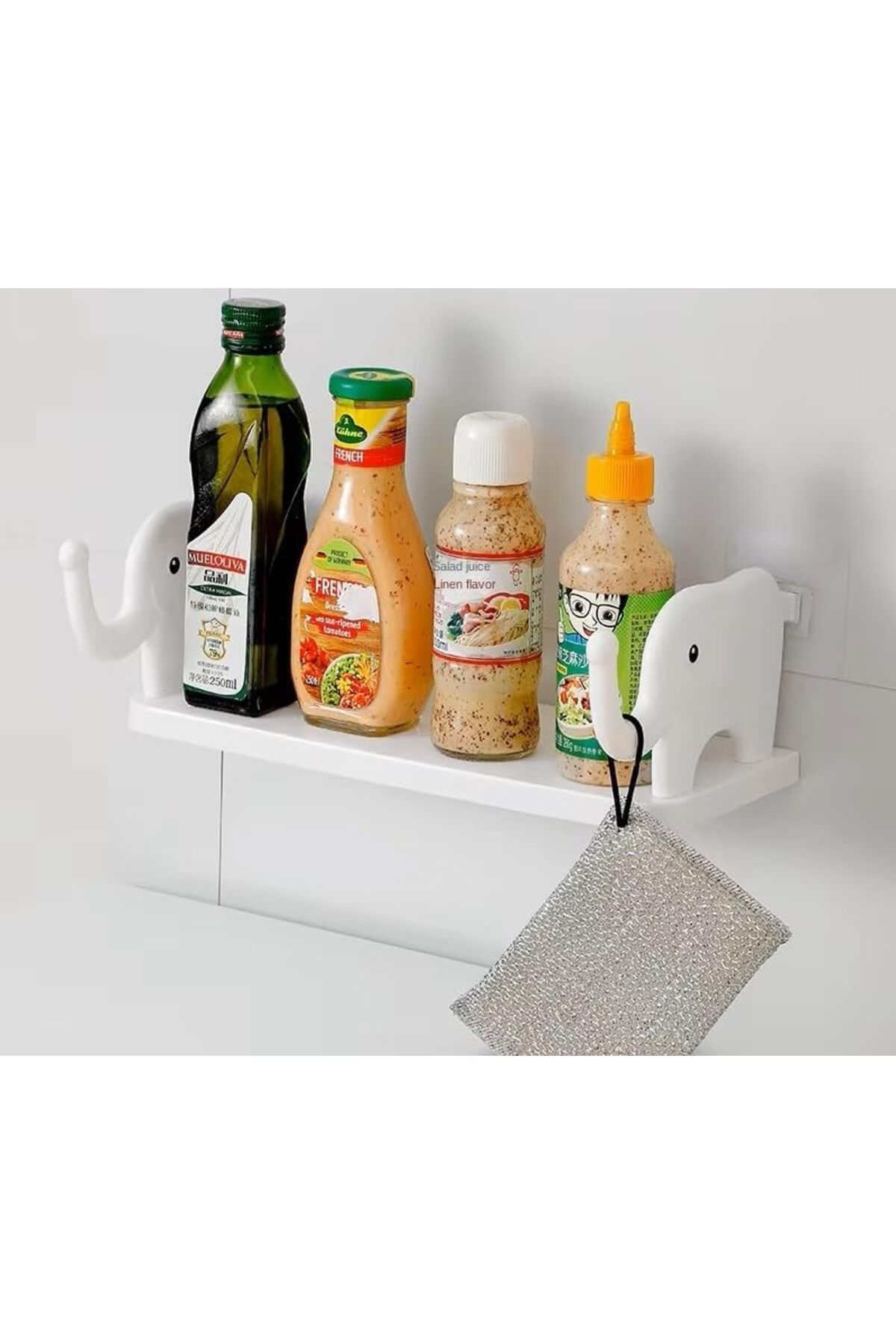 STOREMAX mrttnca Home Yapışkanlı Çok Amaçlı Raf, Banyo ve Mutfak Tarz Baharatlık Rafı, Duvara Monte O