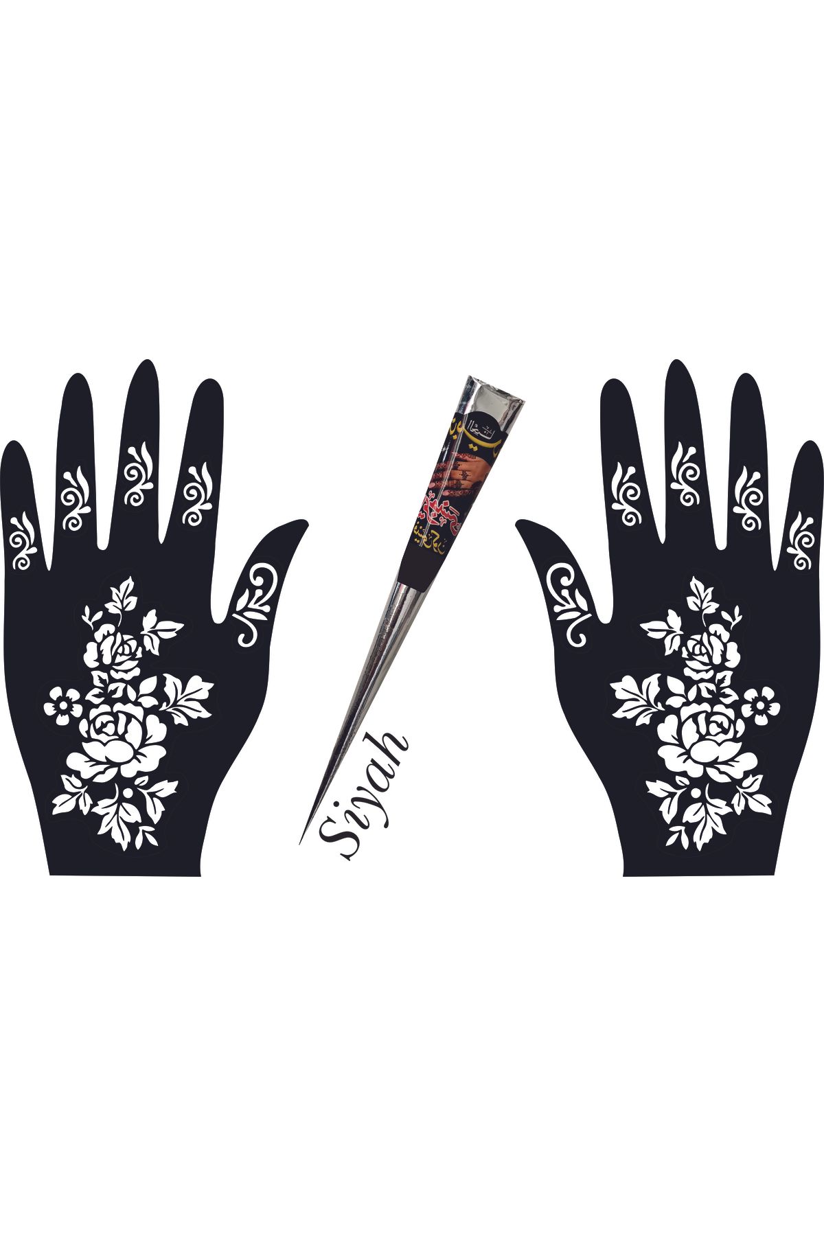 hennadibace El Deseni Kına Kalıbı (GEÇİCİ DÖVME ŞABLONU) Hint Kınası Henna Tattoo Stencil Kına Gecesi