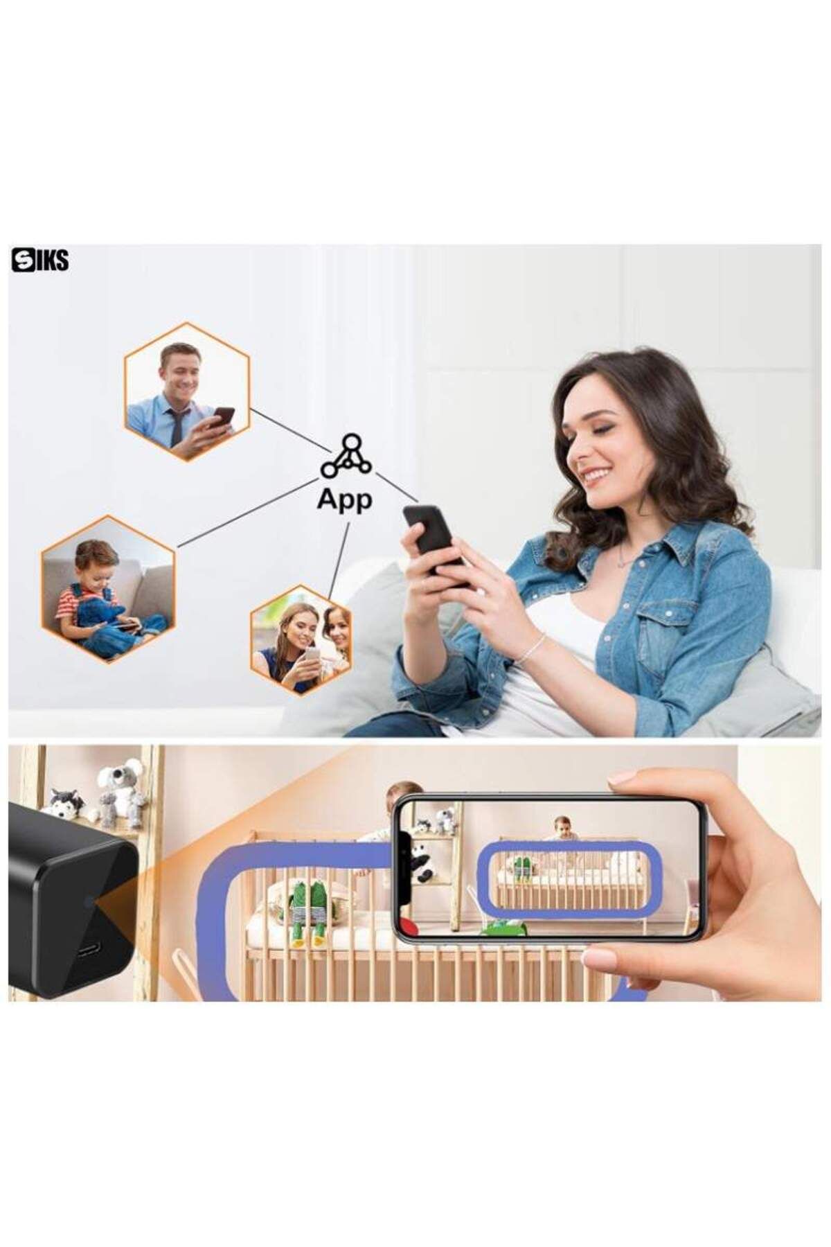 SIKS-Mini cameră spion ascunsă în încărcător USB tip C SIKS, Full HD, vedere nocturnă, microfon, senzor de mișcare 2