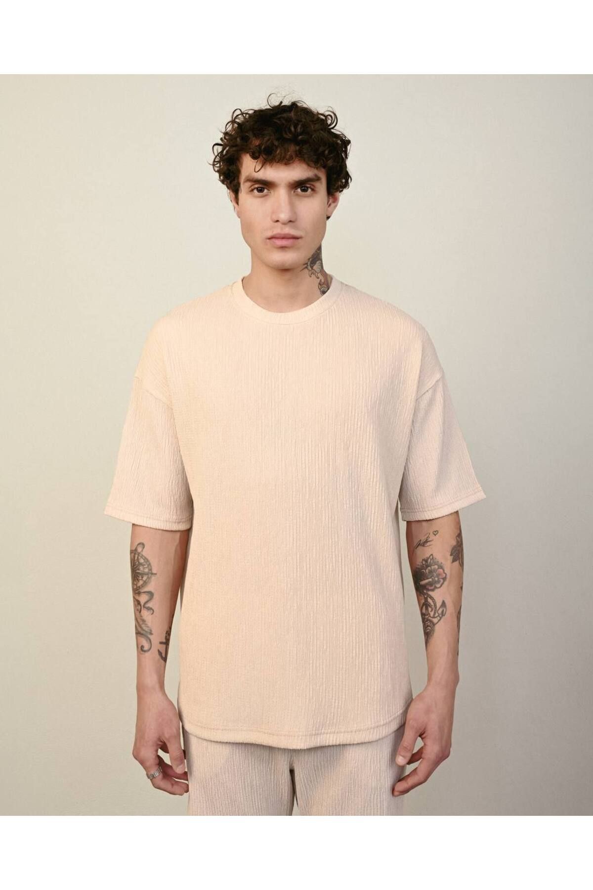 MARRAKECH Erkek Krinkıl Oversize T-Shirt