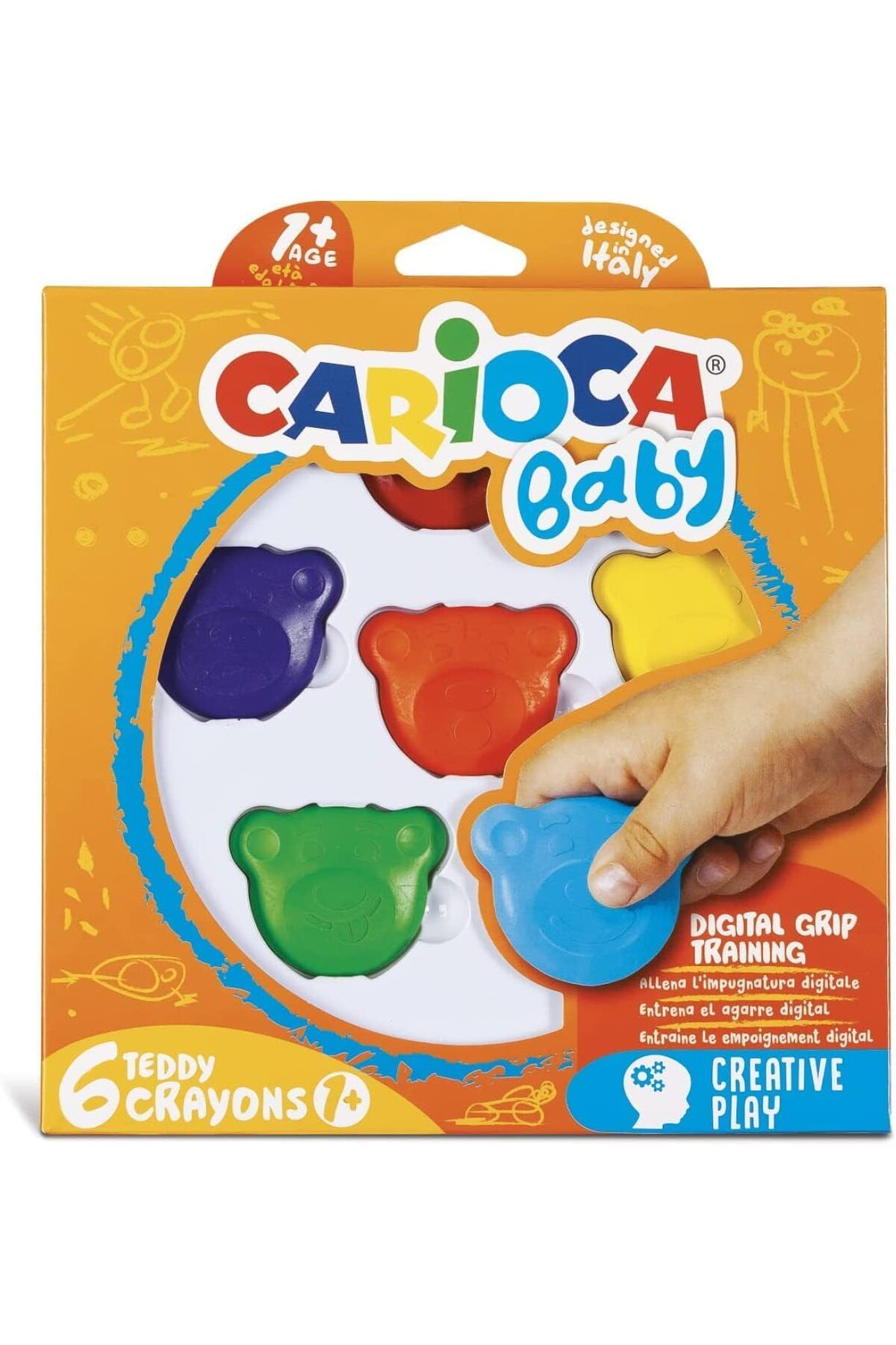 CARIOCA Teddy Bebek Crayons 6'Li +1 Yaş