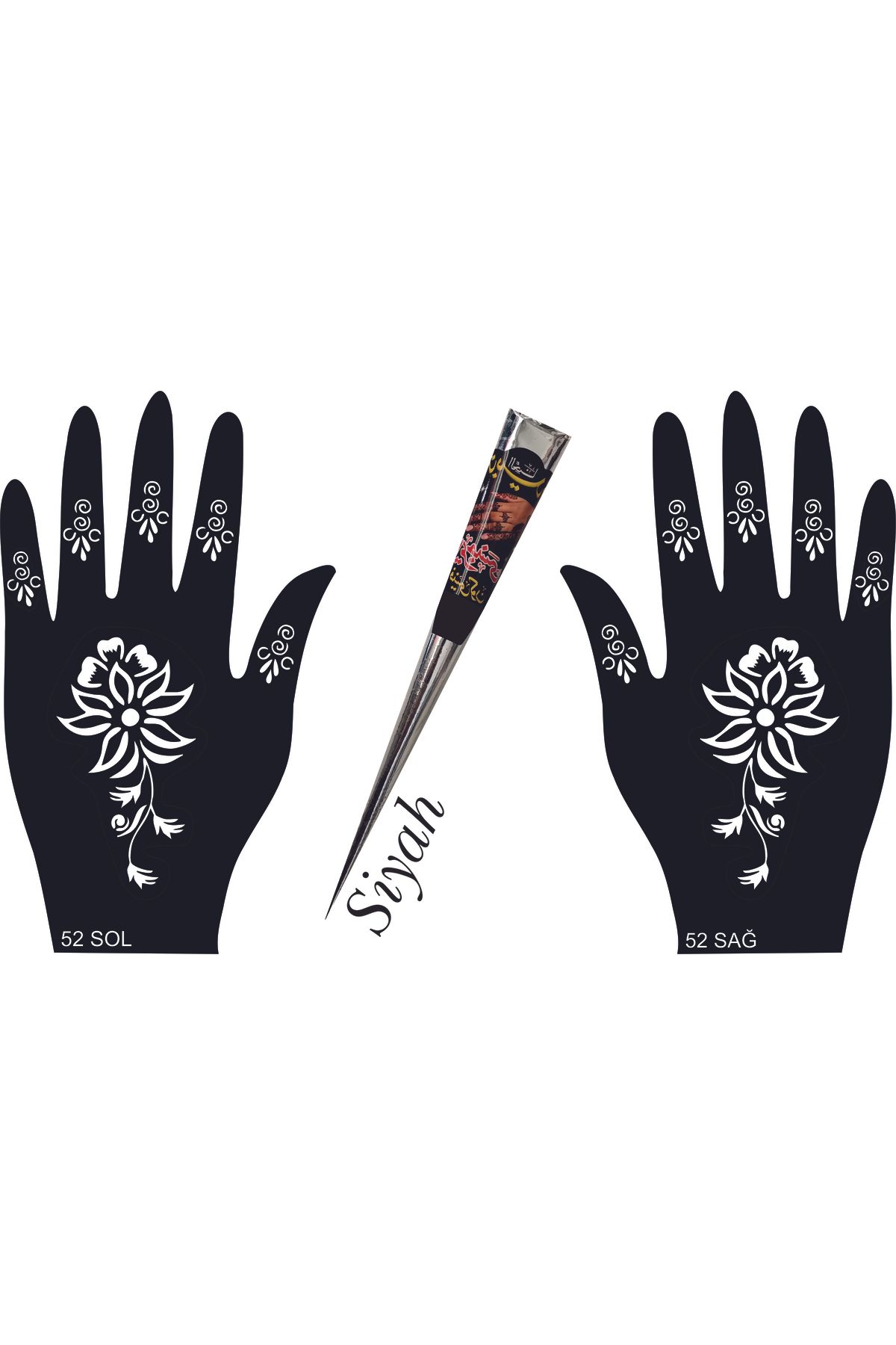 hennadibace El Deseni Kına Kalıbı (GEÇİCİ DÖVME ŞABLONU) Hint Kınası Henna Tattoo Stencil Kına Gecesi