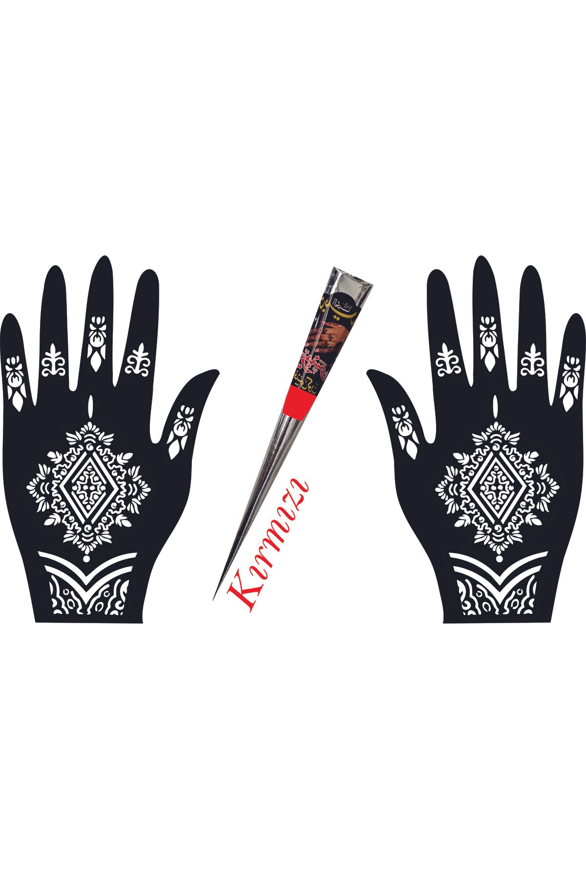 hennadibace El Deseni Kına Kalıbı (GEÇİCİ DÖVME ŞABLONU) Hint Kınası Henna Tattoo Stencil Kına Gecesi