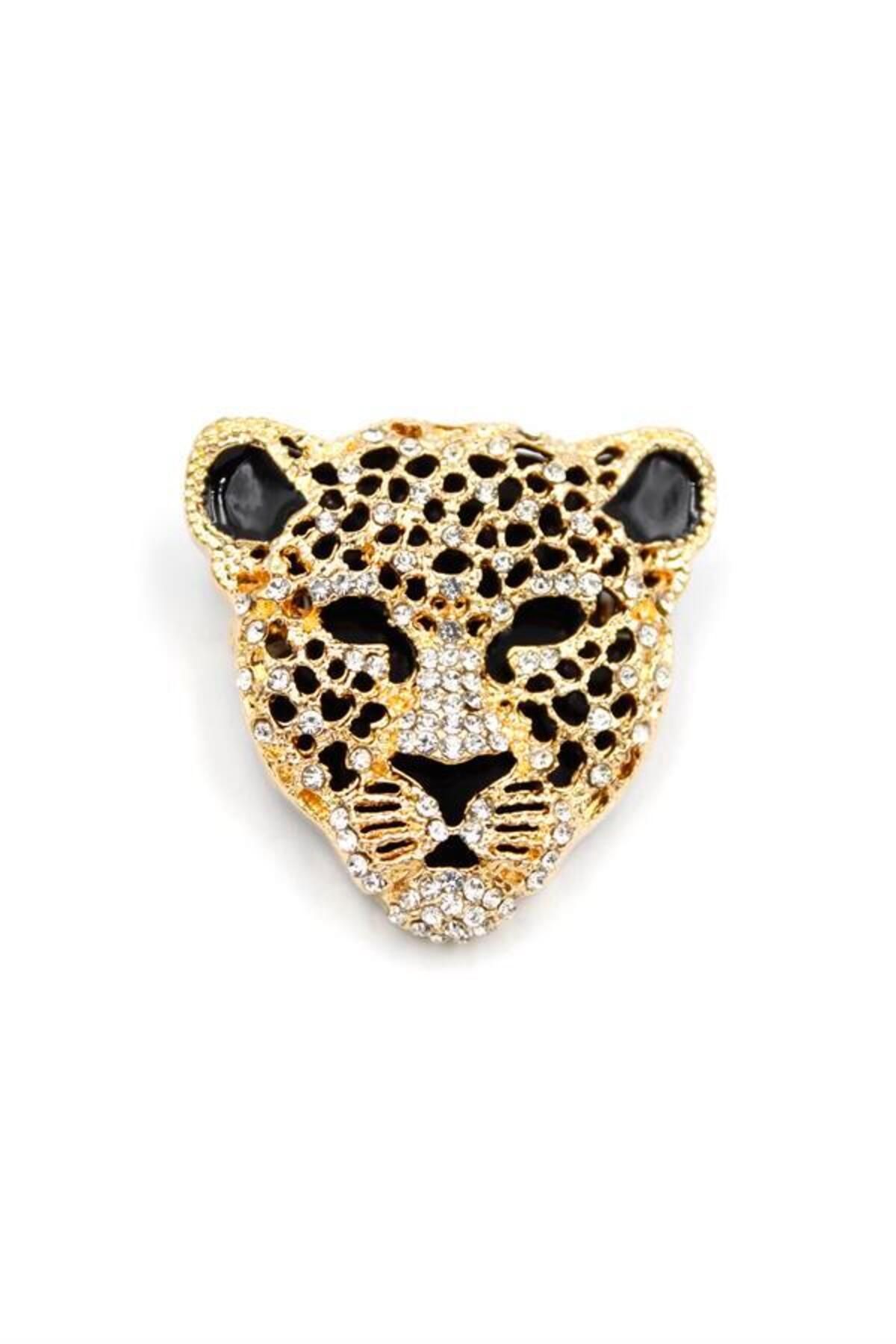 Royaleks Leopar Broş - Altın