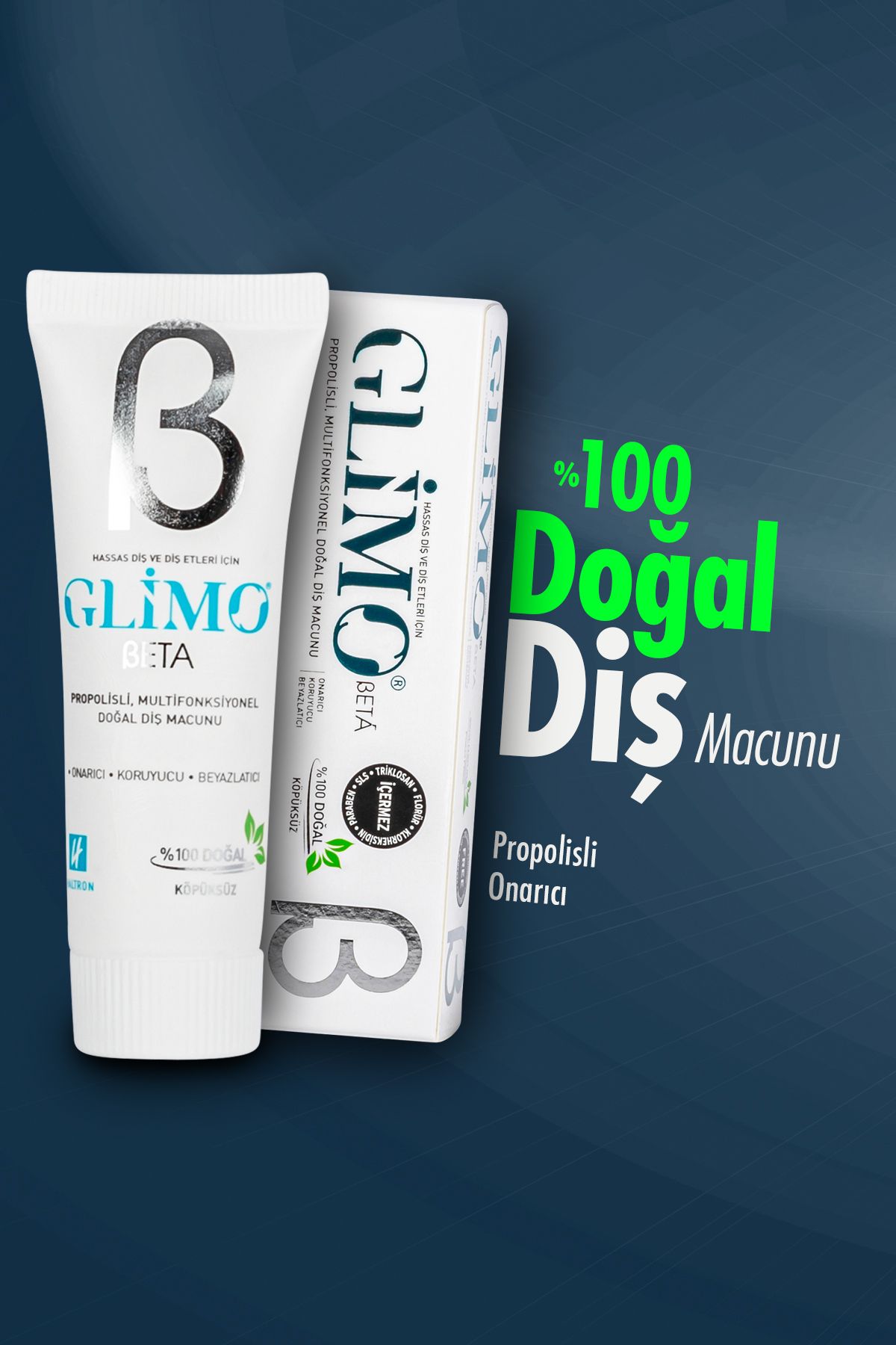 Glimo Beta Propolisli %100 Doğal Diş Macunu 20 ml | Hassas Diş Ve Diş Etleri Için Onarıcı & Koruyucu Bakım