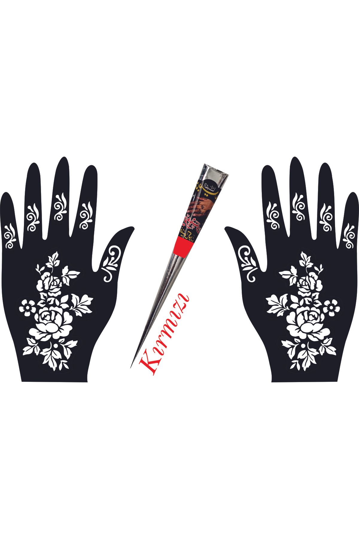hennadibace El Deseni Kına Kalıbı (GEÇİCİ DÖVME ŞABLONU) Hint Kınası Henna Tattoo Stencil Kına Gecesi