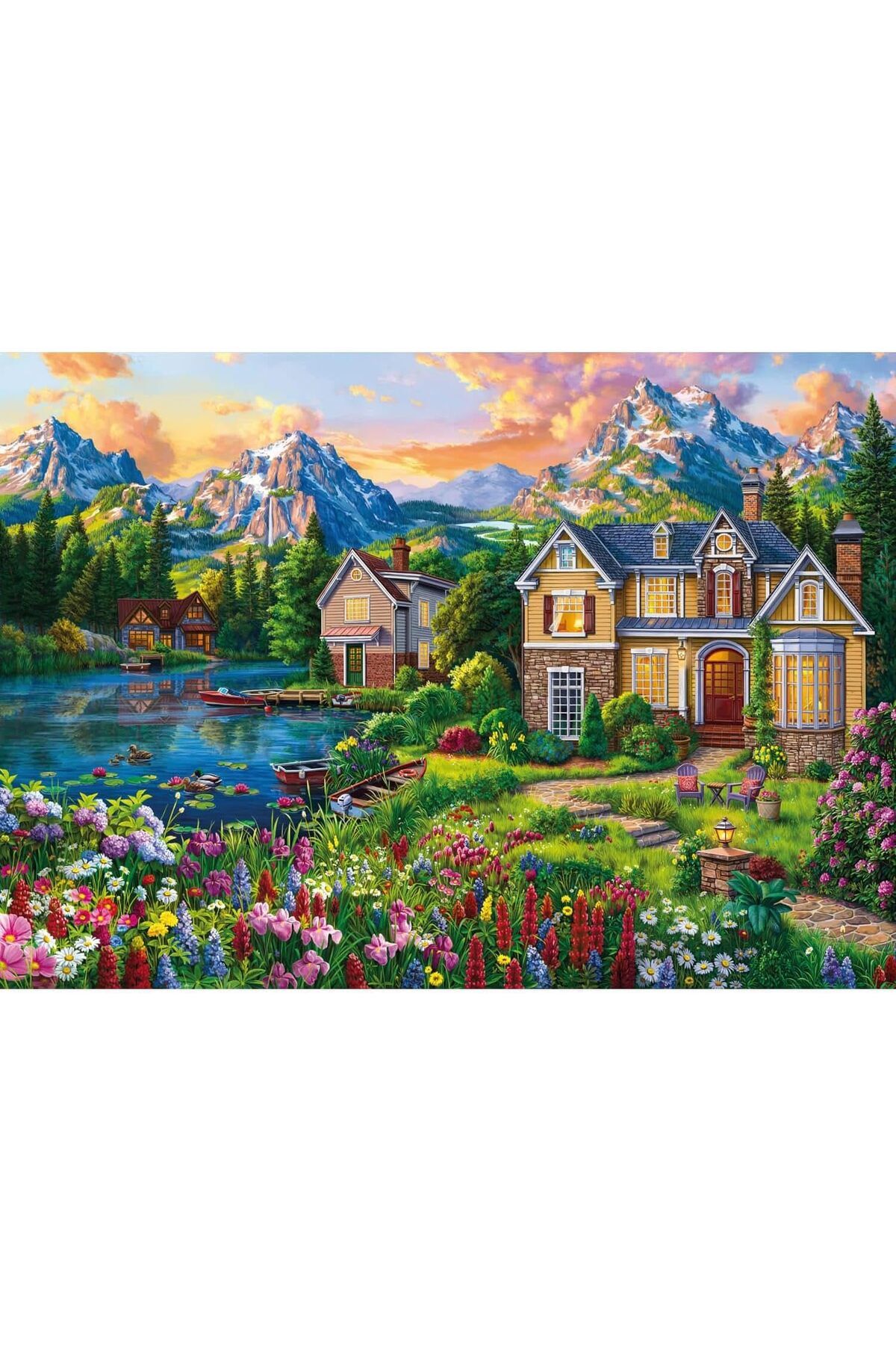 Ks Games 22522 Cozy House By The Lake 2000 Parça Puzzle