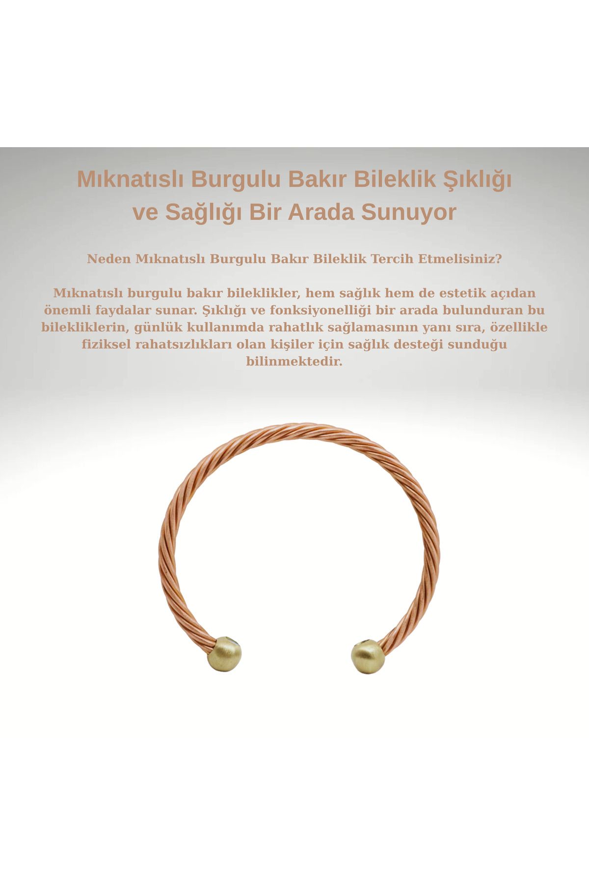 TAKI DERYASI Mıknatıslı Burgulu Bakır Bileklik Şıklığı ve Sağlığı Bir Arada Sunuyor