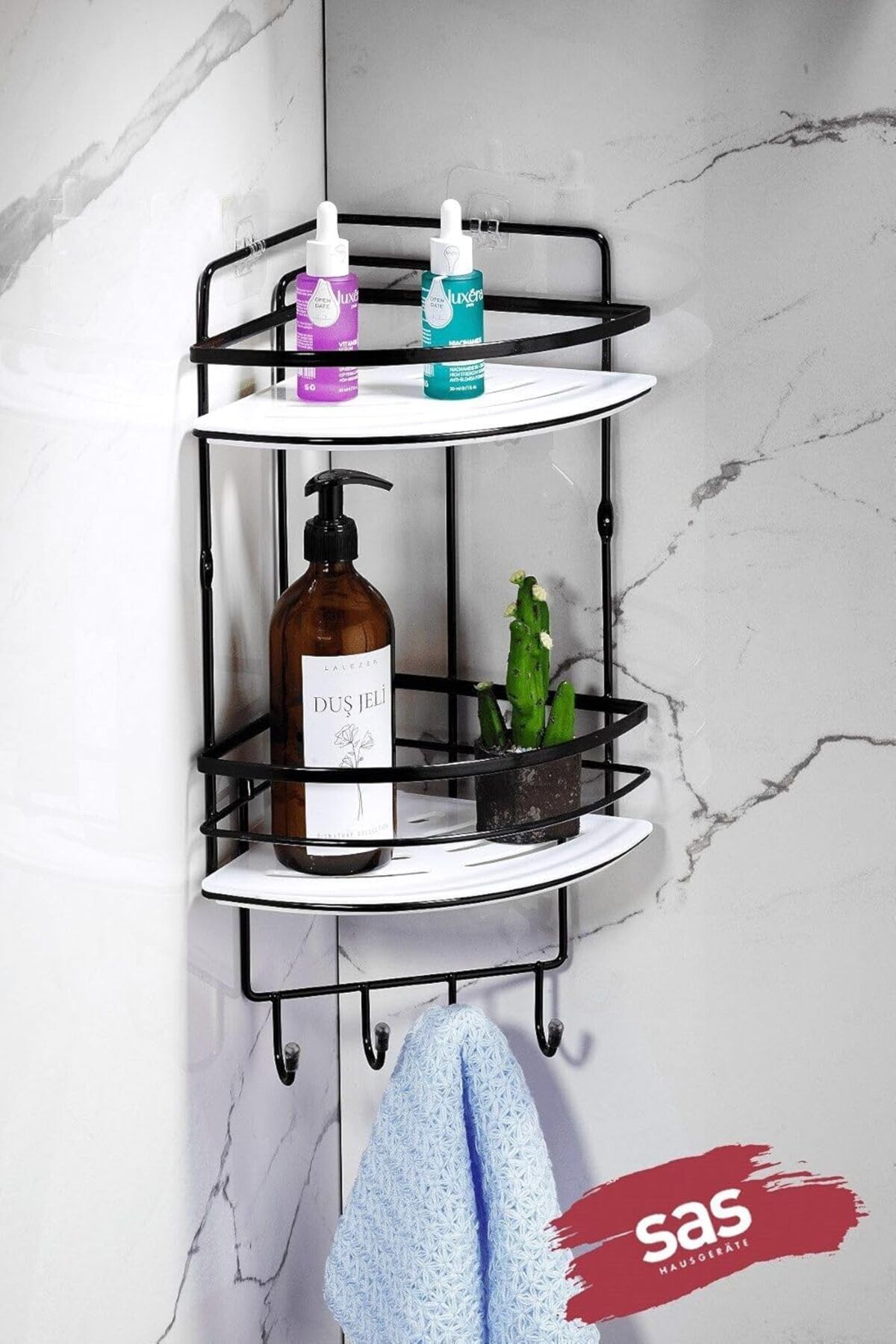 STOREMAX mrttnca Haus Yapışkanlı Ömür Boyu Paslanmaz Kristal Ayarlanabilir Raf Banyo Düzenleyici Şampu