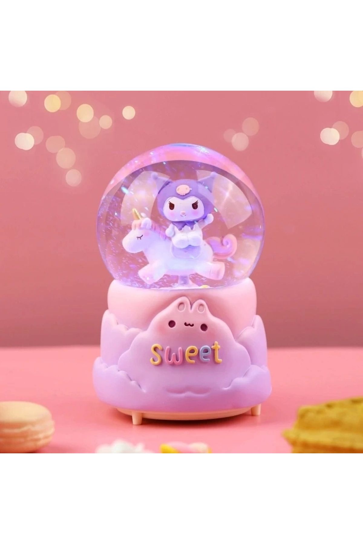 PRATİKOBA Kuromi Işıklı Müzikli Kar Küresi Orta Boy Model 1
