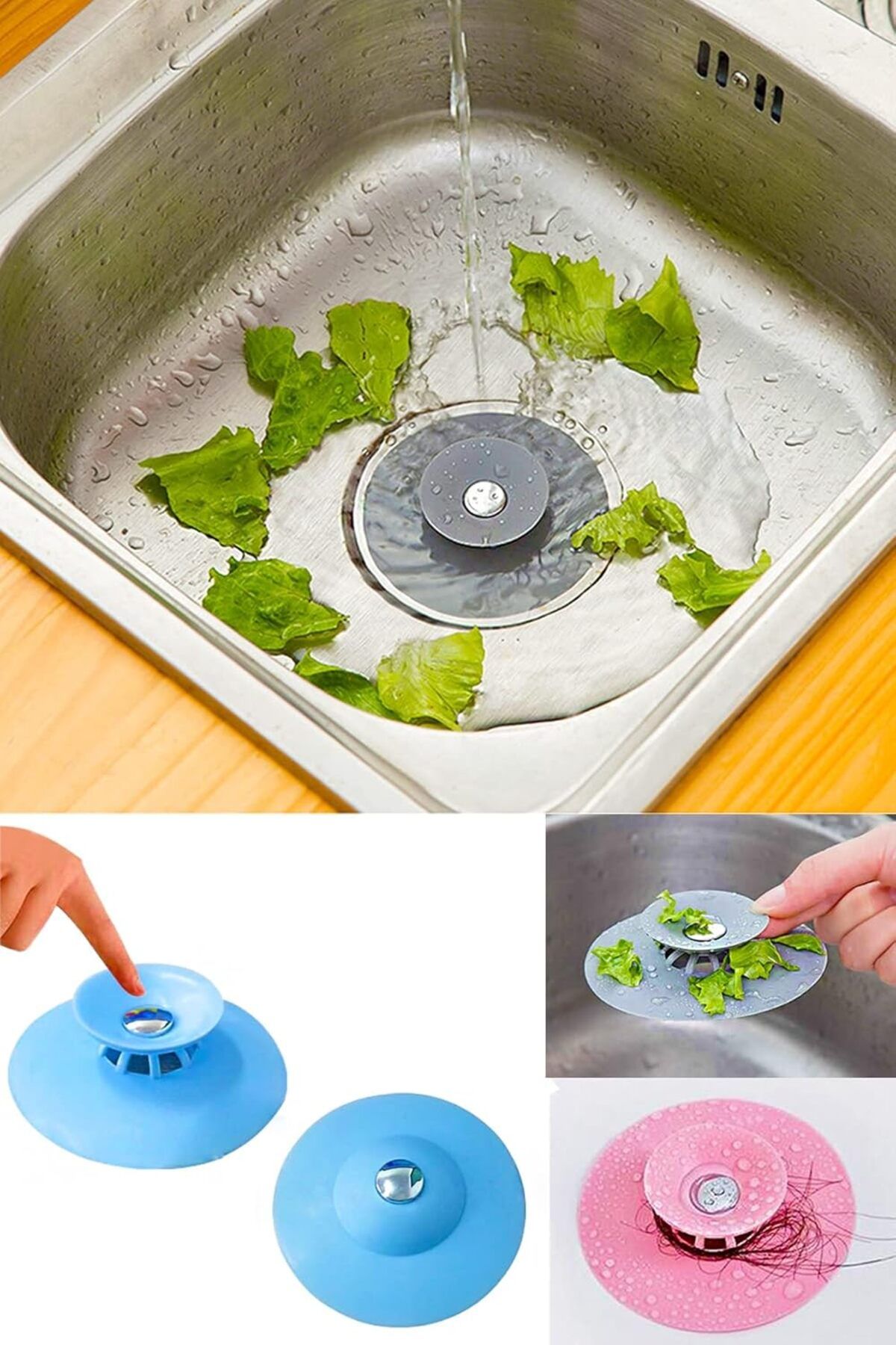 STOREMAX jvnnastore 2 Kademeli Dokunmatik Lavabo Tıkacı Silikon Lavabo Gider Tıpası trendyfr 646268