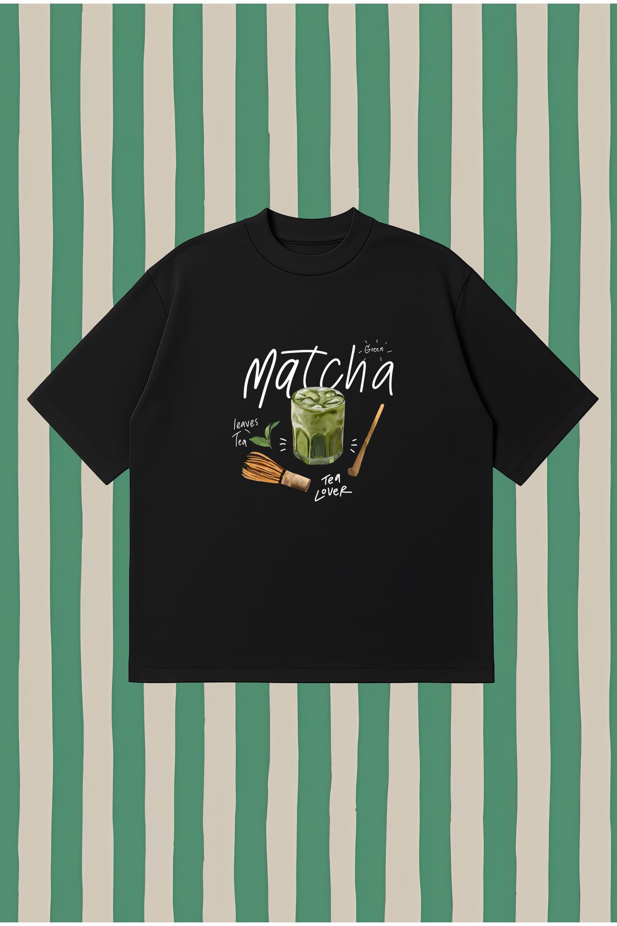 PURE POWER Matcha Boxy Fit Oversize Unisex Tshirt – Baskılı Tişört | Streetwear