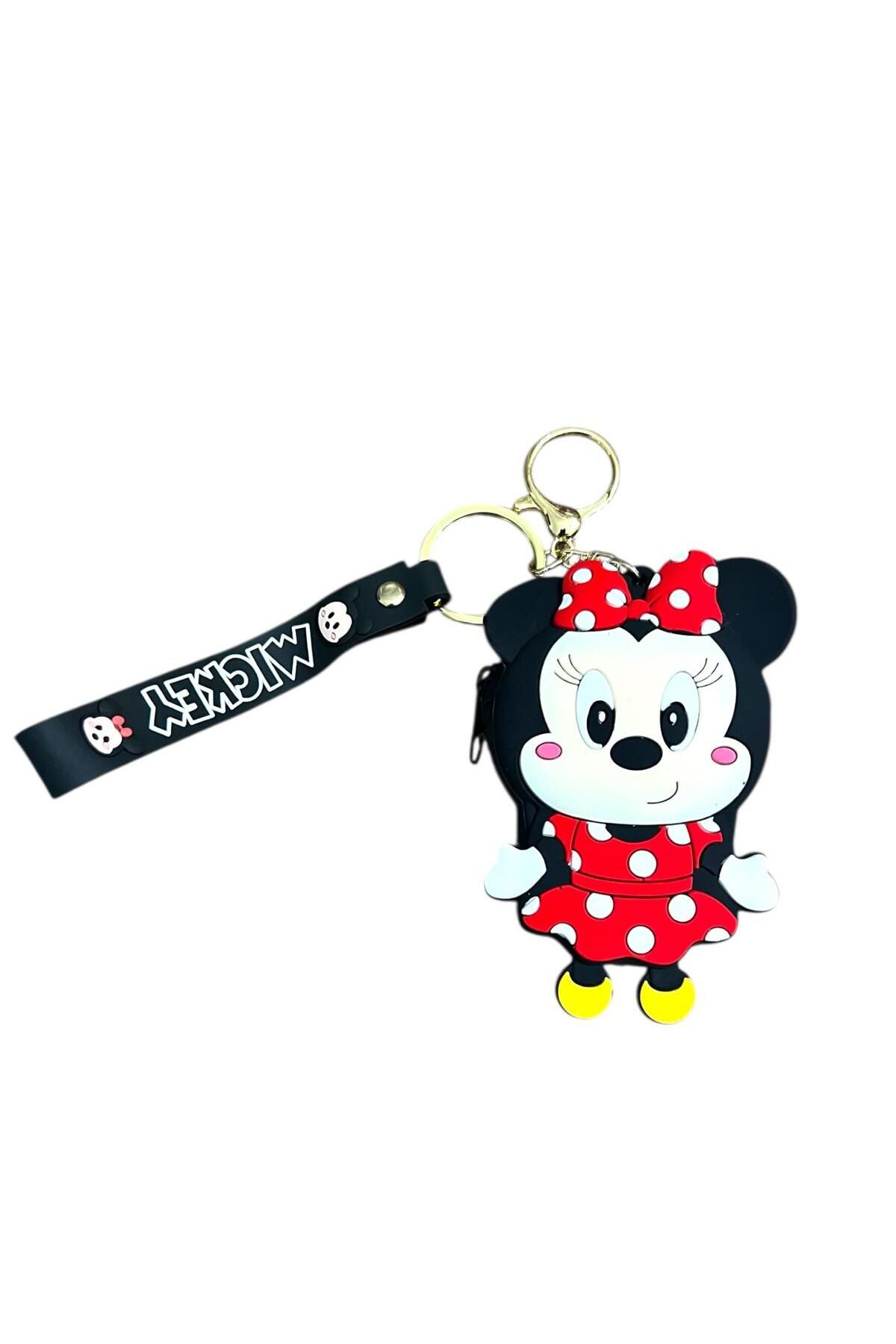 SIFIR312 Minnie Mouse Kız Çocuk Silikon Çanta Cüzdan Omuz Askılı Fermuarlı Minnie Mouse Silikon Çanta Cüzdan