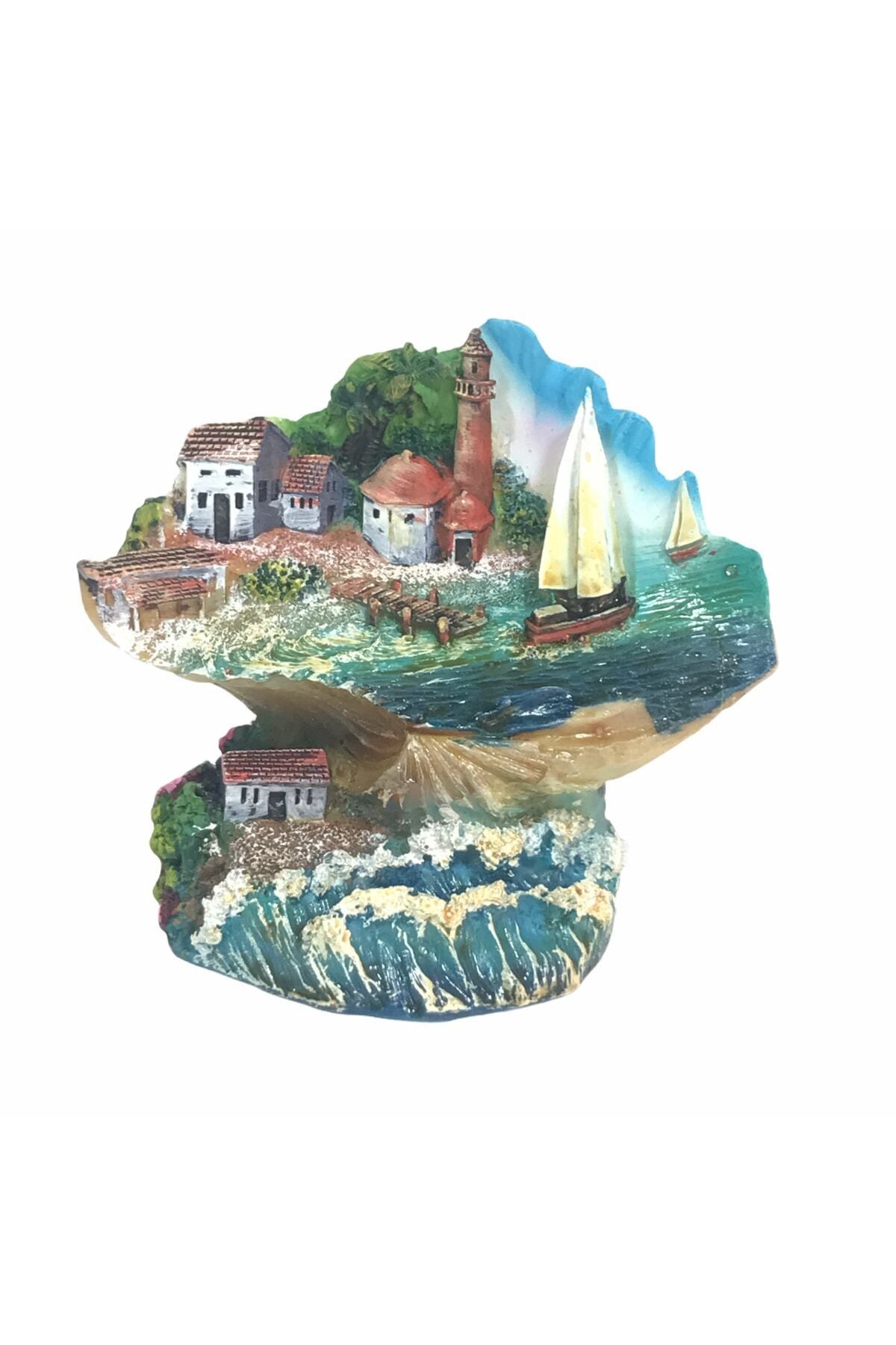 DEKORANLA Renkli 3D Doğa ve Deniz Temalı Polyester Kabartma Obje - 002
