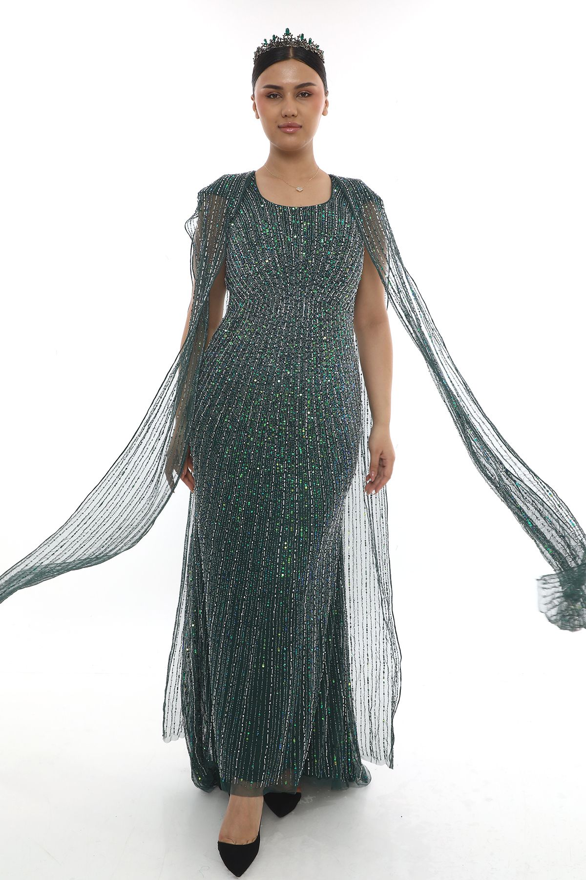 GATSBYLADY LONDON FARİHA - EL İŞLEMELİ , TAŞEL DETAYLI ELBİSE