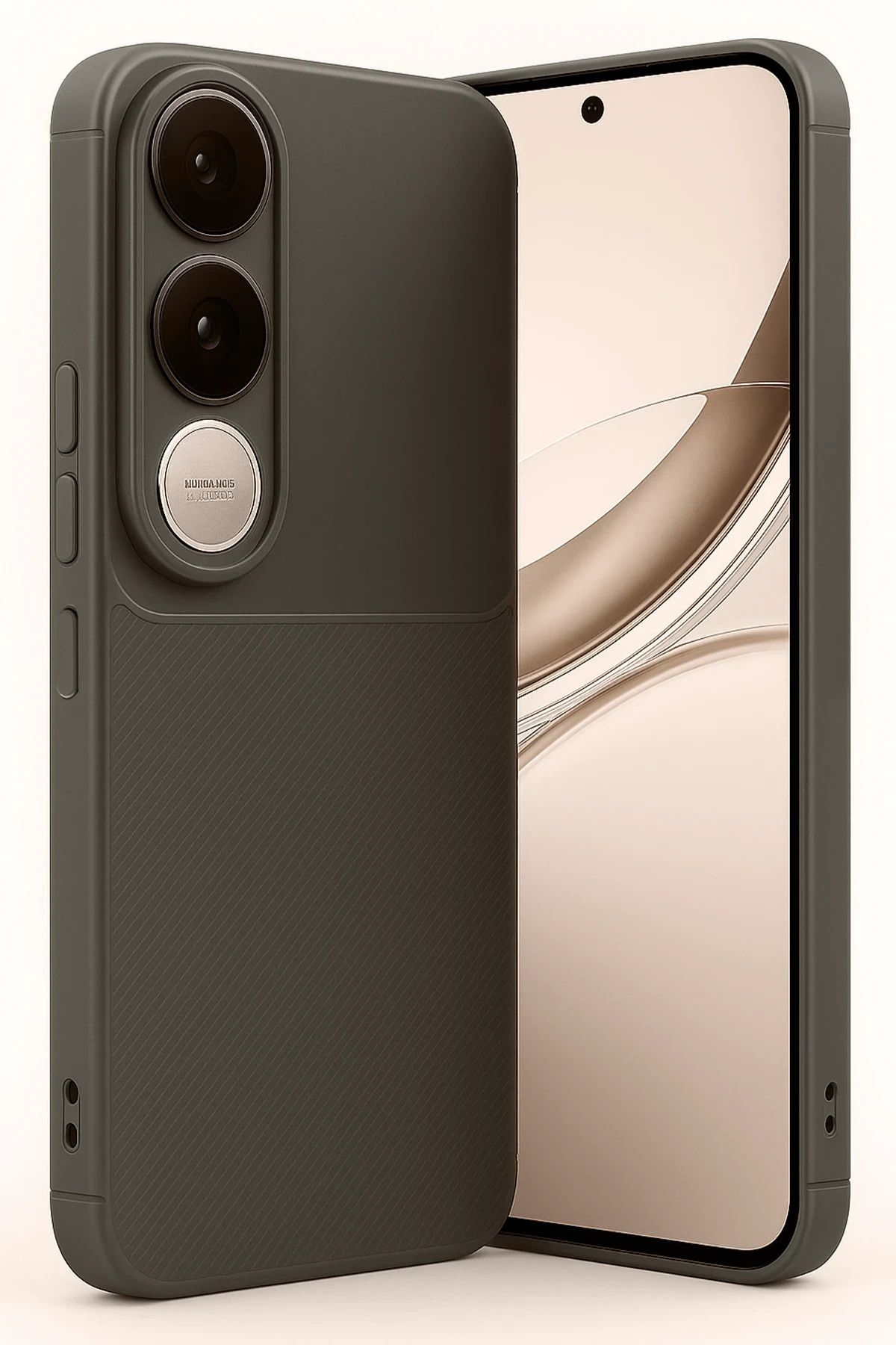cepmoda Vivo V50 LiTE (4G) AUTOFOCUS KARBON görünümlü Silikon Telefon Kılıfı (YERLİ ÜRETİM) - KAHVERENGİ