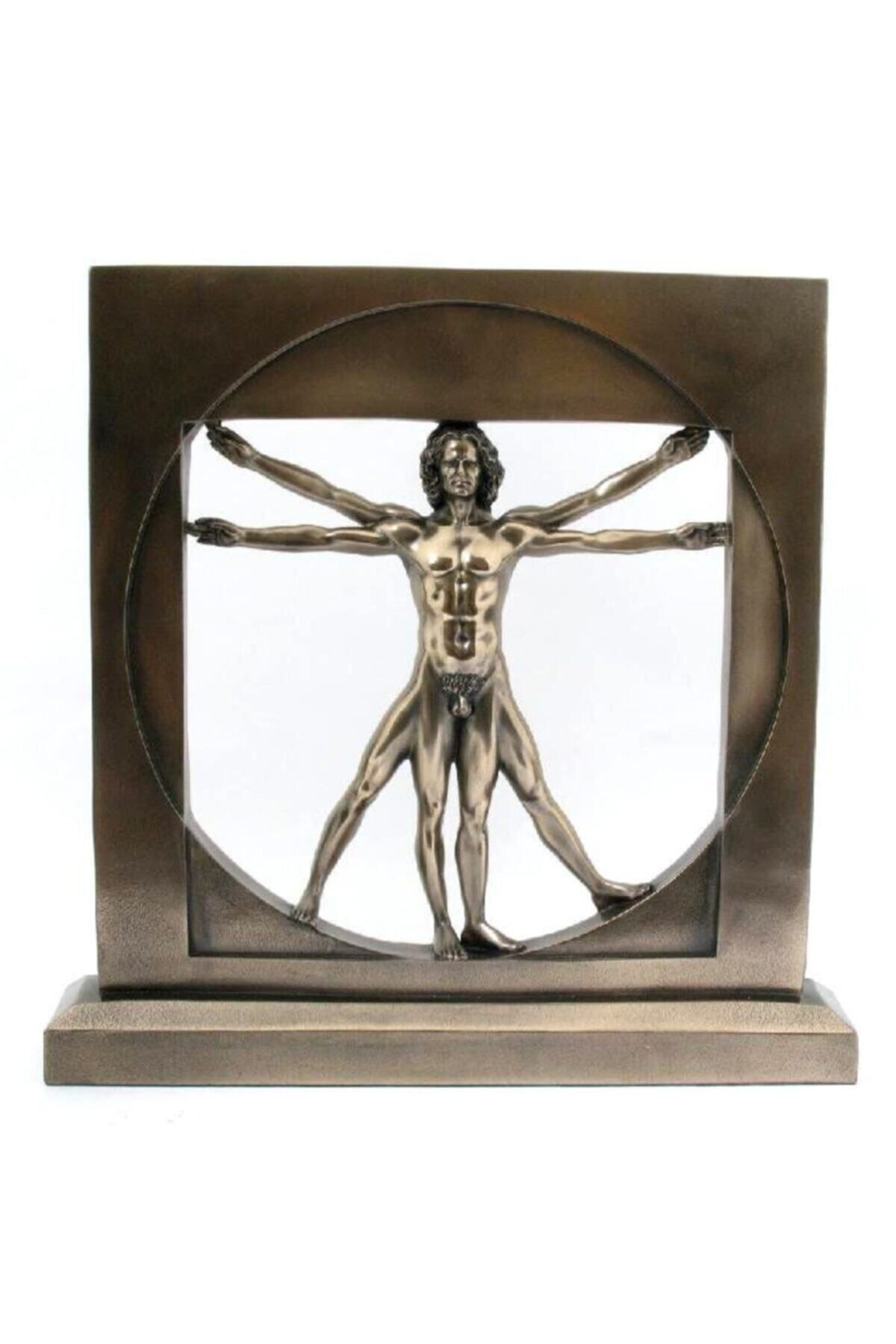 DEKORANLA Renkli Da Vinci Vitruvius Adamı Figür 22 cm, sanat ve dekor için ideal seçenek