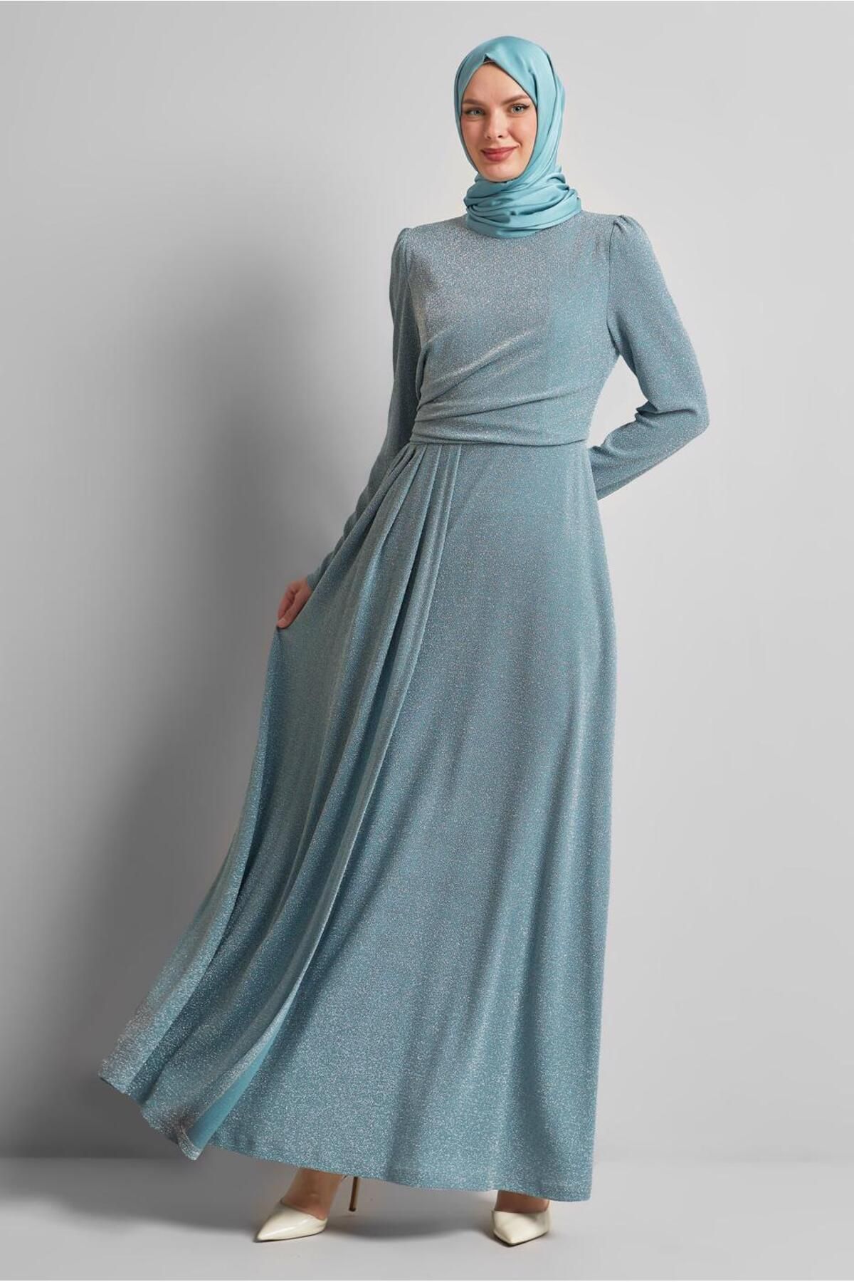 Alvina DRAPE DETAYLI SİMLİ ELBİSE 45677