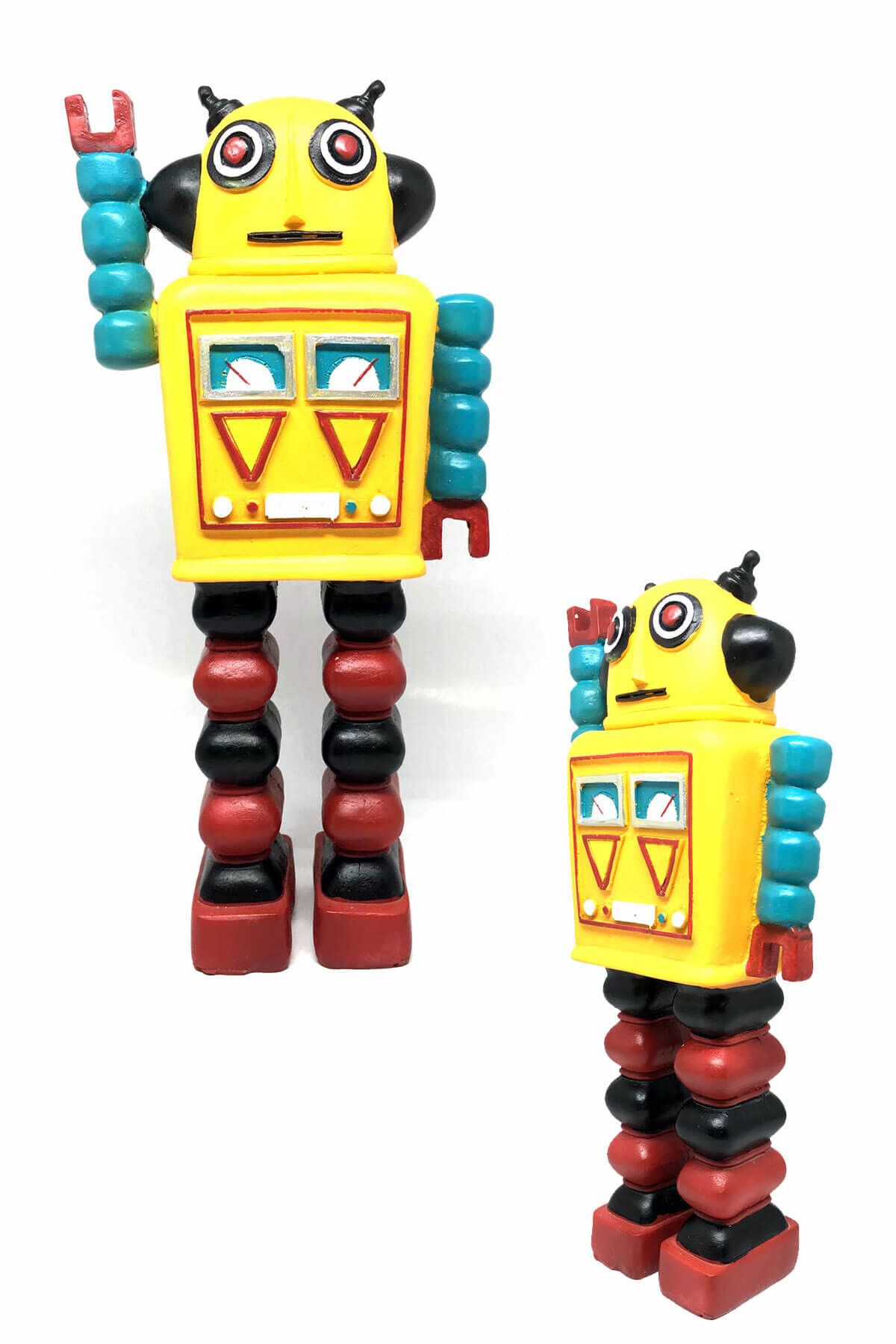 DEKORANLA Nostaljik Uzaylı Robot Biblo, Ev Dekorasyonu için Şık ve Eğlenceli Parça