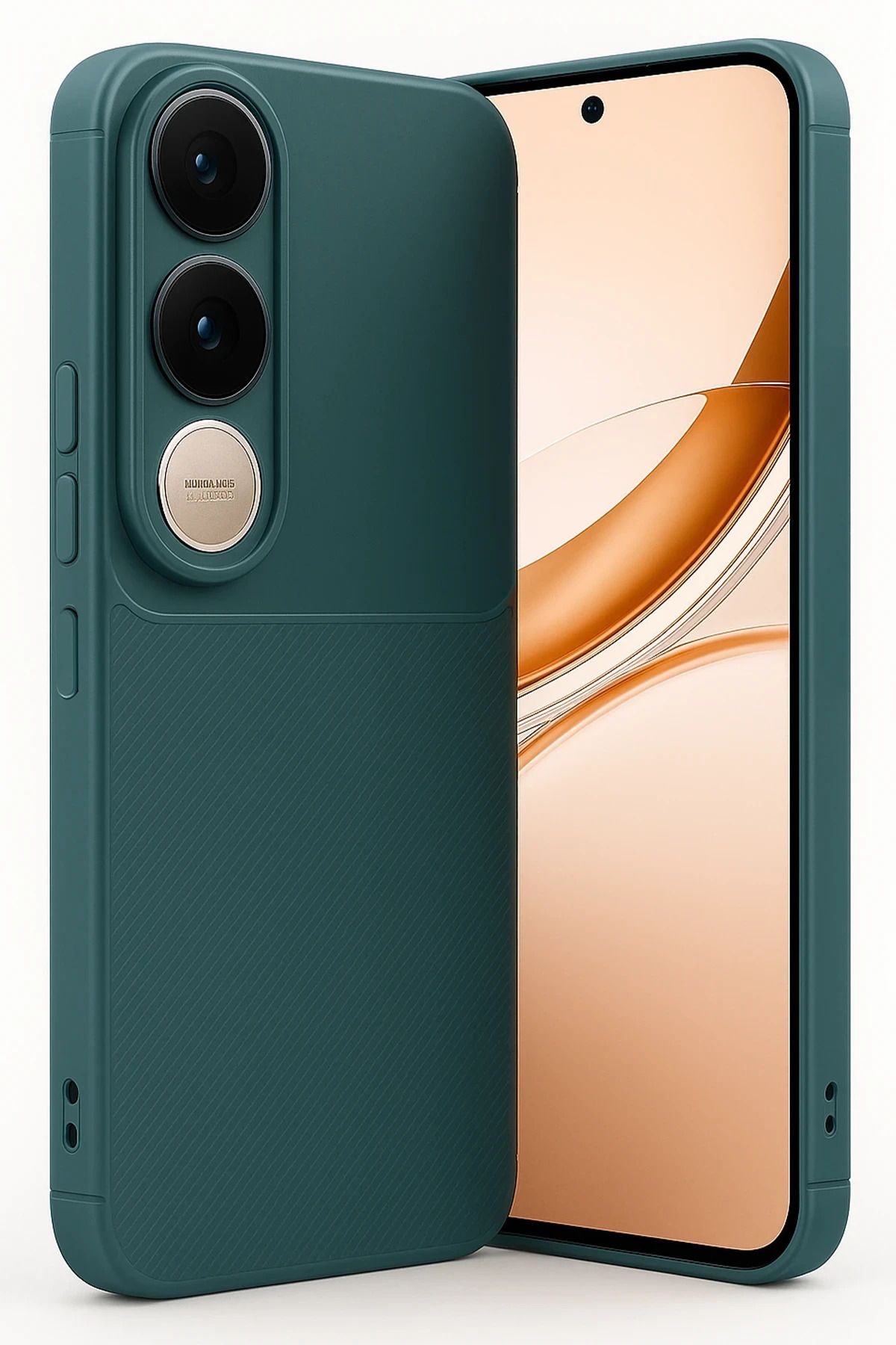 cepmoda Vivo V50 LiTE (4G) AUTOFOCUS KARBON görünümlü Silikon Telefon Kılıfı (YERLİ ÜRETİM) - KOYU YEŞİL