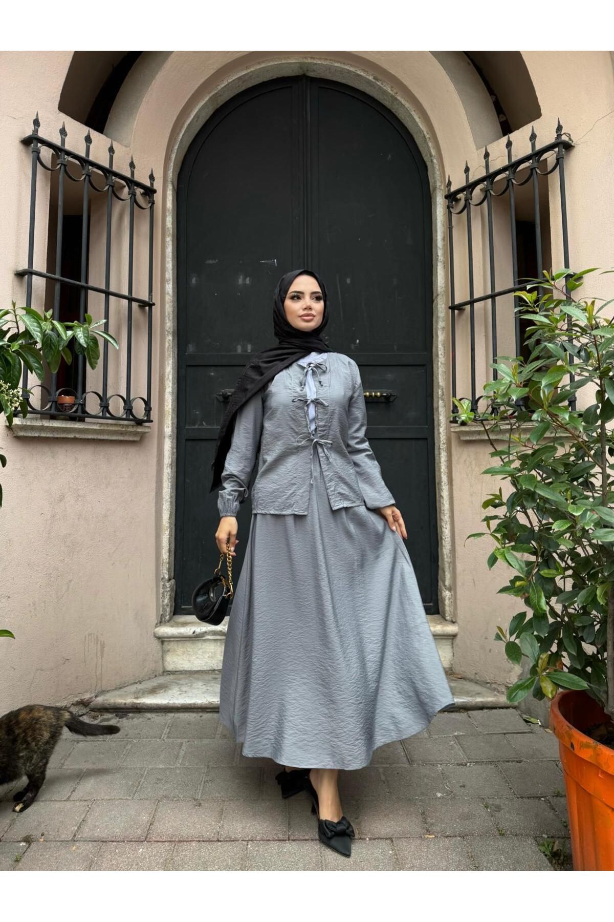 Moda Krash BAĞCIK DETAYLI KRASH ETEKLİ TAKIM