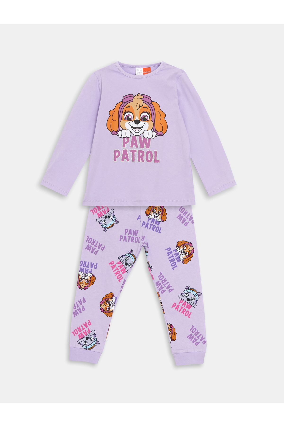 LC Waikiki Bisiklet Yaka Paw Patrol Baskılı Kız Bebek Pijama Takım
