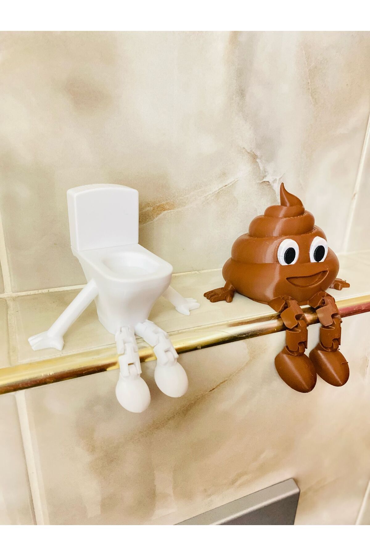 DEKORANLA 2'li Banyo Klozet Süsü Kaka ve Klozet Takımı Beyaz Rahatlık