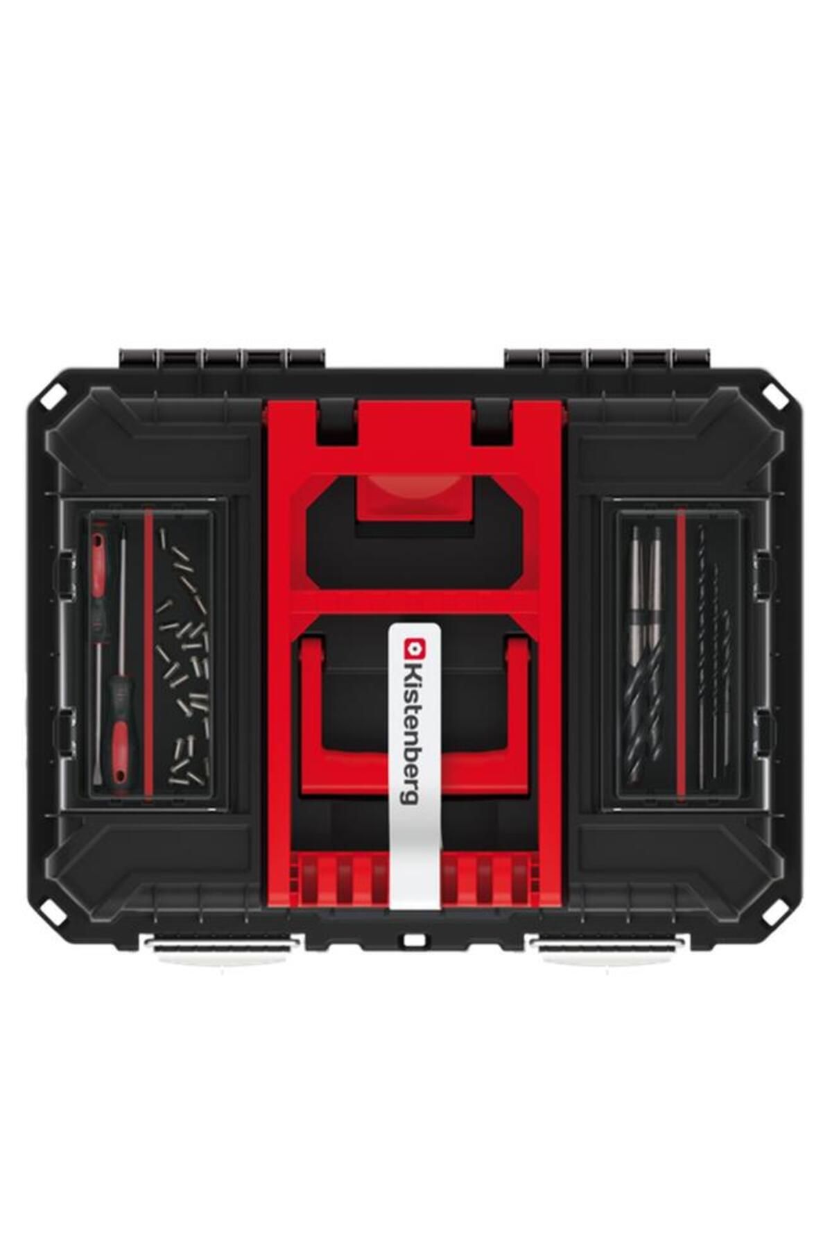 Generic-Kistenberg Heavy Duty Mobile Tool Trolley with Dual Handle Black and Red 1