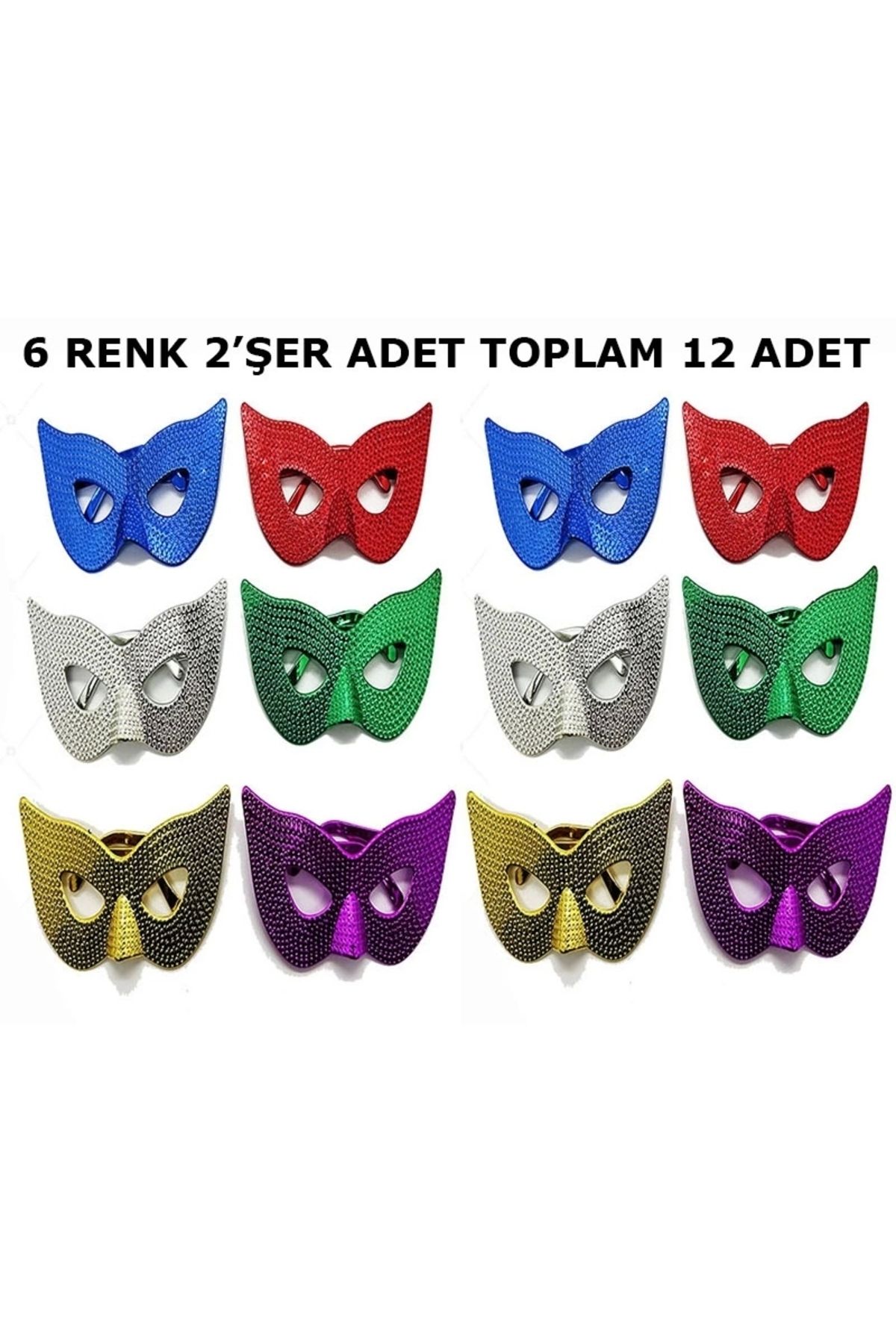 Yuba Avm Maskeli Balo Partisi Görünümlü Retro Parti Gözlüğü 6 Renk 12 Adet