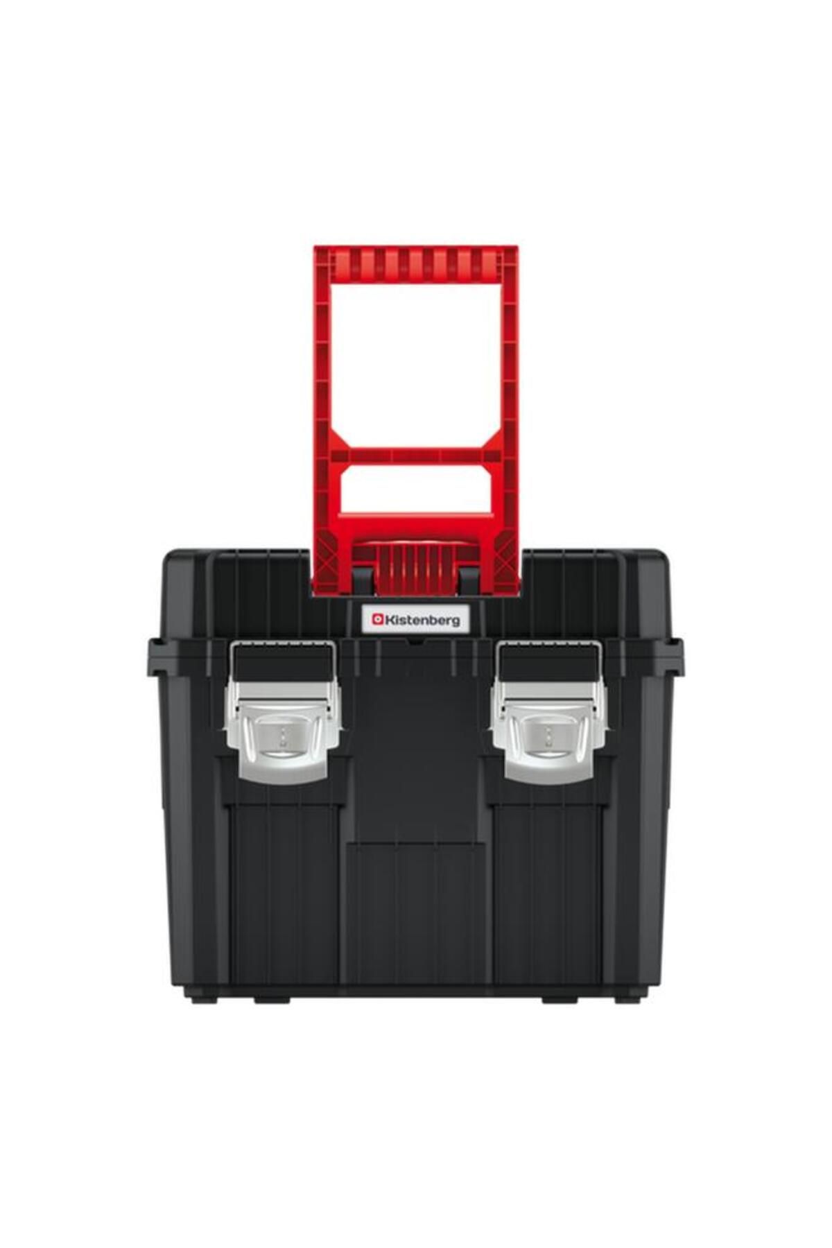 Generic-Kistenberg Heavy Duty Mobile Tool Trolley with Dual Handle Black and Red 2