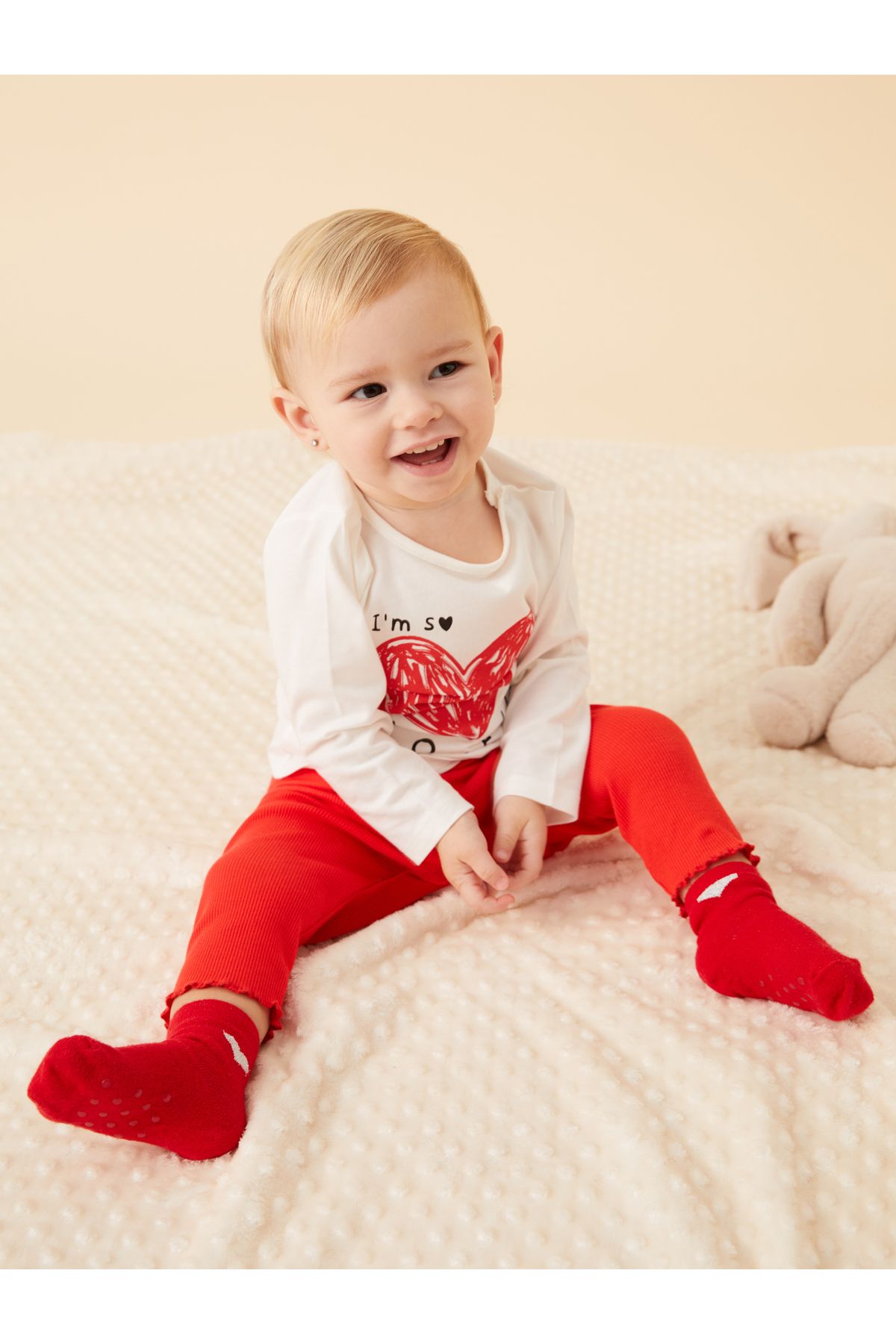 LC Waikiki Bisiklet Yaka Kız Bebek Pijama Takımı