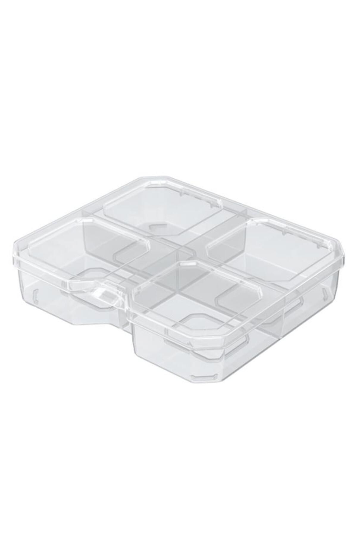 Generic-Kistenberg SQR 15 Low 4-Compartment Portable and Durable Tool Organiser Clear 1