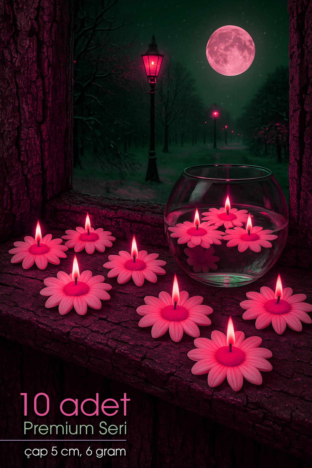 DEKORANLA 10 Adet Papatya Suda Yüzen ve Tealight Mumları, Dekor ve Hediye İçin Şık Seçenek