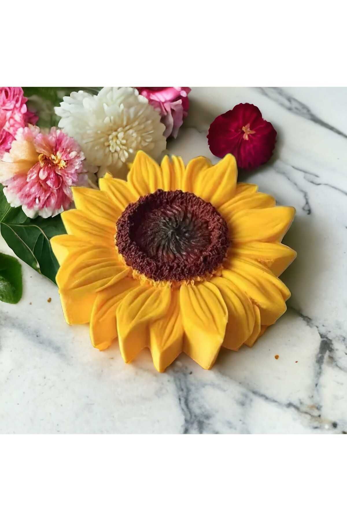 DEKORANLA Beyaz ayçiçeği silikon mum kalıbı, el yapımı dekoratif mumlar için ideal