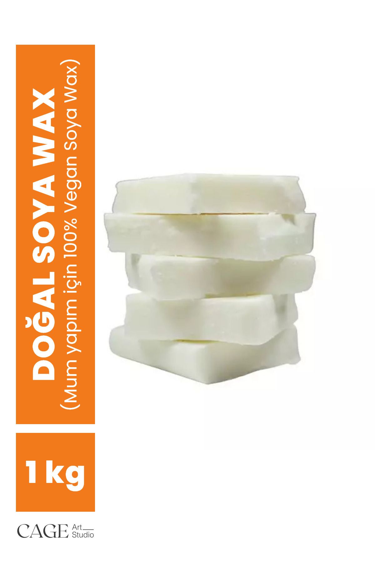 DEKORANLA Organik Soya Wax 1kg, Doğal, Vegan, Kalıp Şekli, Mum Yapım Malzemeleri