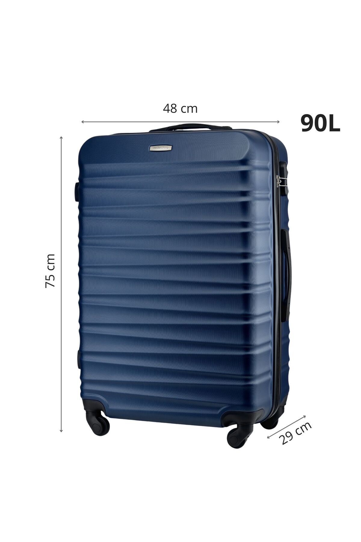 zagatto-Valiză mare, albastră, 90L, roți pivotante, mâner din aluminiu, mărimea L, ZG501 A 10