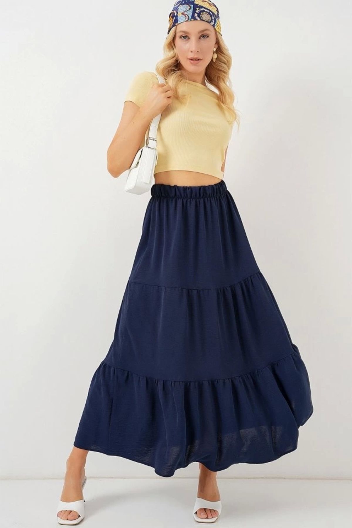 Butik Ayrobin Uzun Etek 8048 - Lacivert
