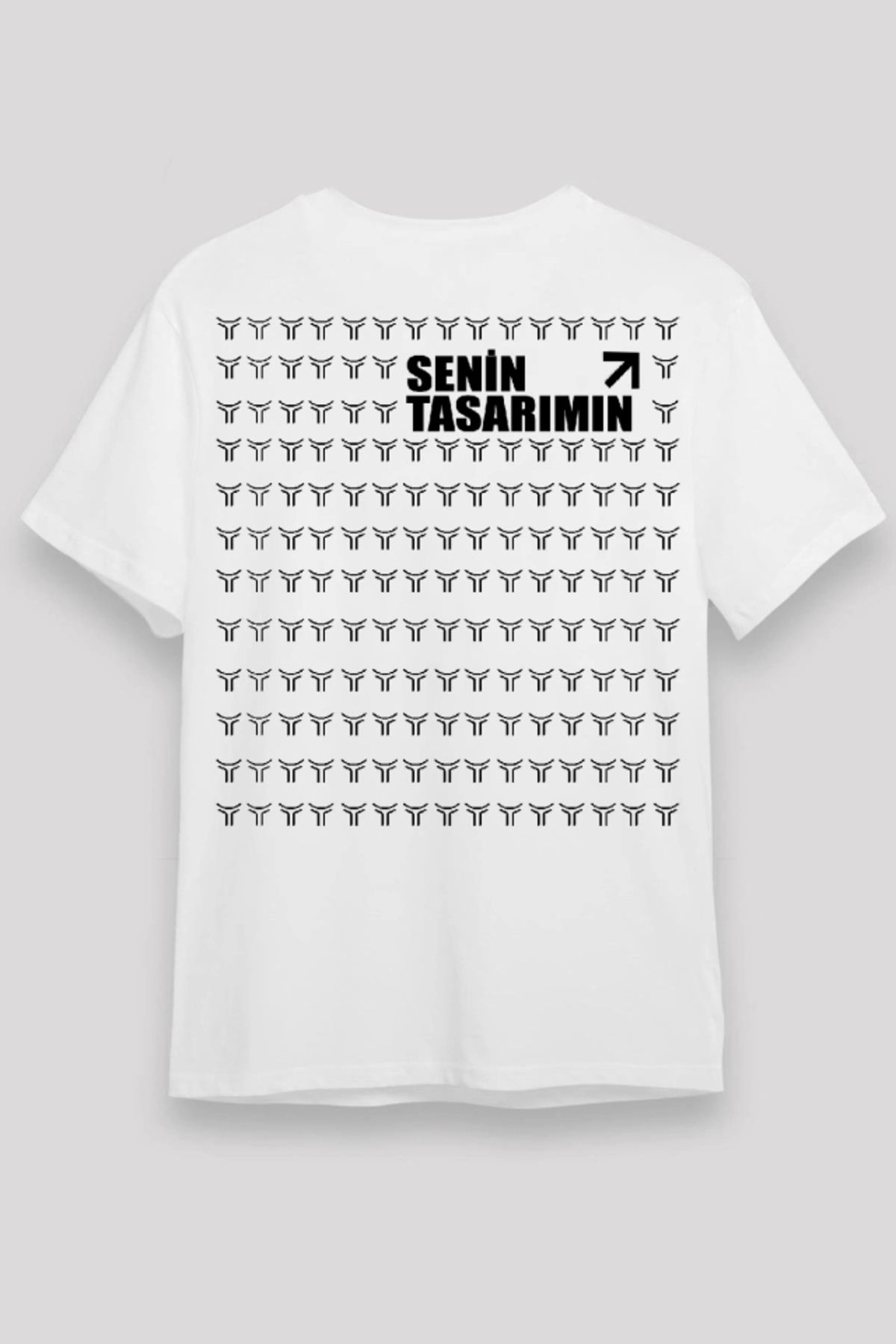 Butik 24/1 Düz Arka Sizin Tasarımınız Oversize T-shirt - Beyaz