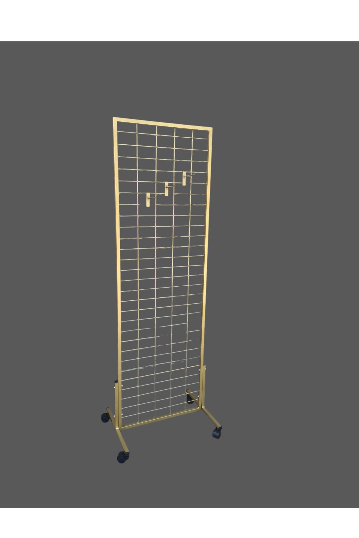 Akkaya Dekorasyon : 60x190 Tel Pano Stant (GOLD) Tekerlekli