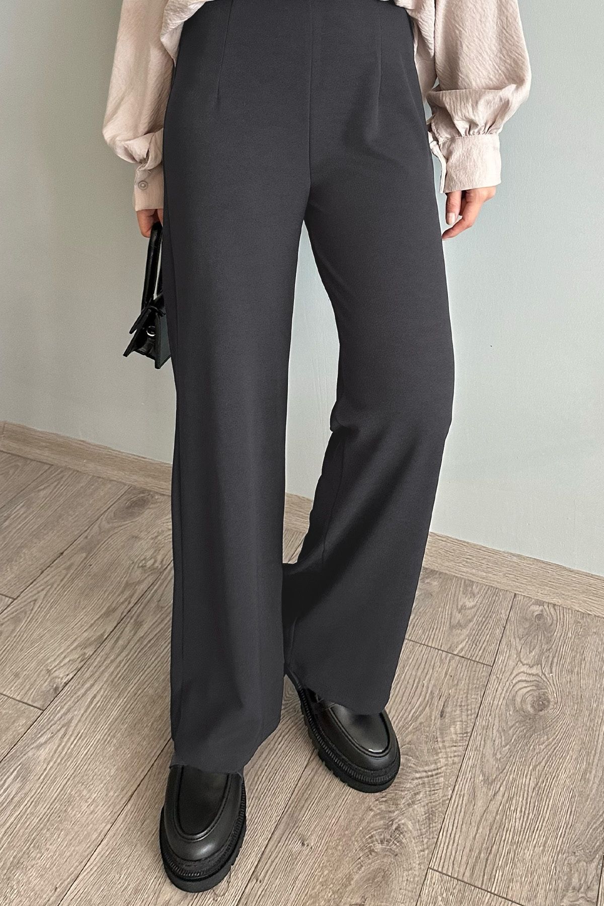 InStyle Pensli Palazzo Antrasit Pantolon