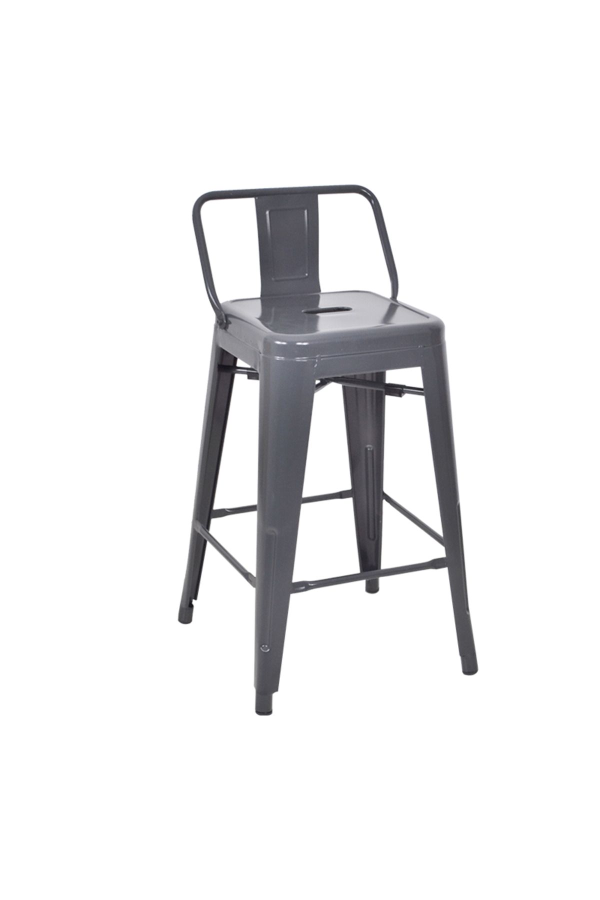 ChairLife Tolix Sırtlı Yüksek Metal Tabure