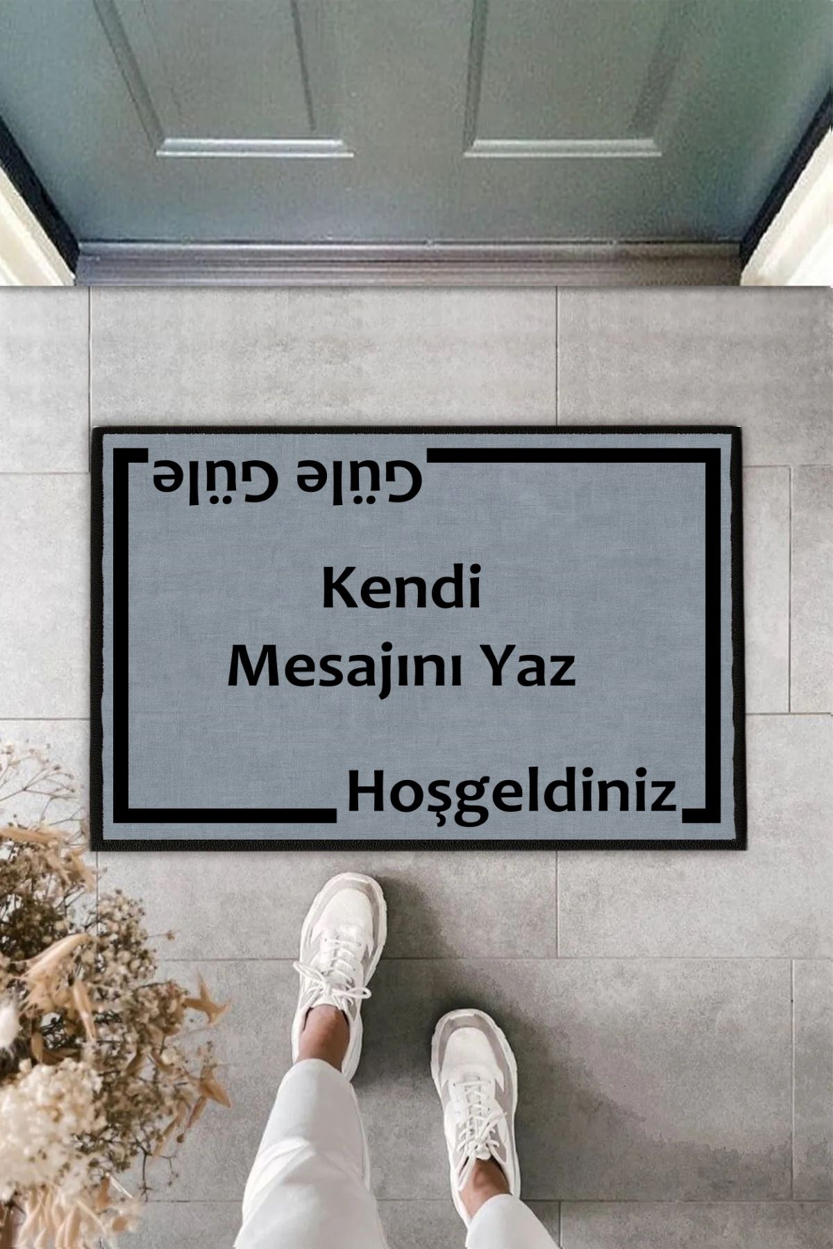 Hediyefoni Kendi Mesajını Yaz Tasarlanabilir Kişiye Özel Tasarım Kapi Paspas 60x40cm Kapi Onu Paspasi